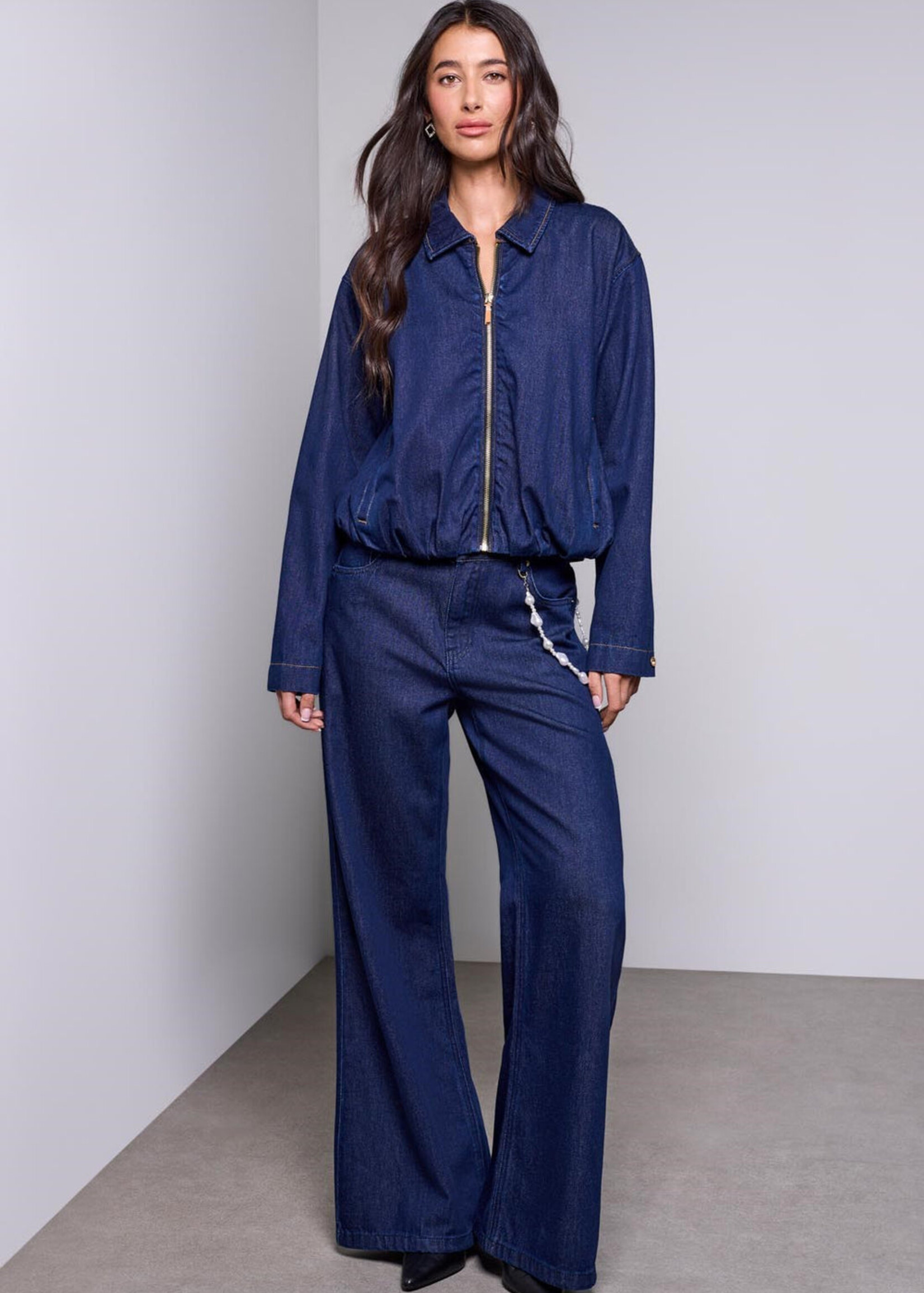 TRIBAL FASHION TRIBAL-BLOUSE EN JEANS-6313O-1122-2077