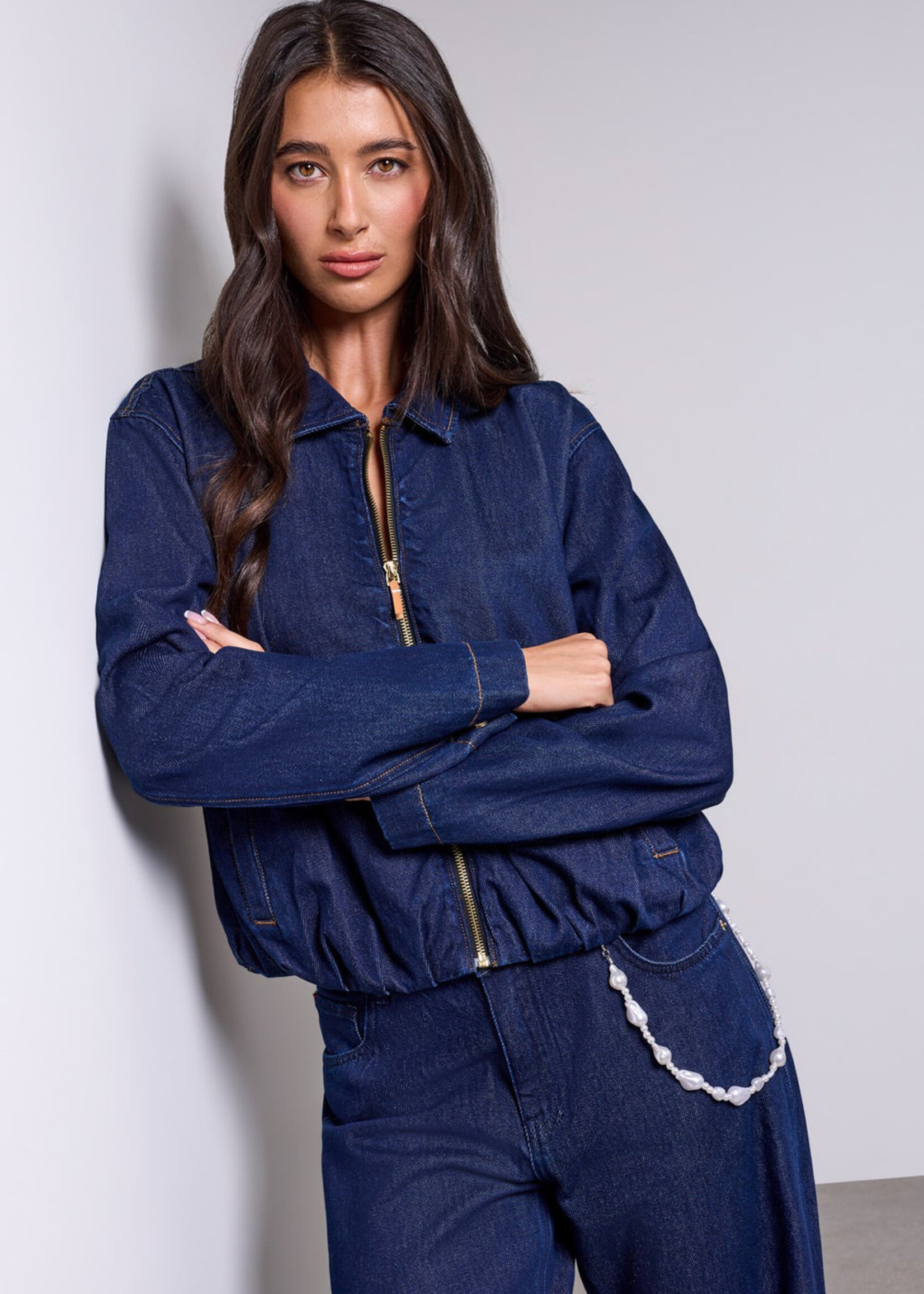 TRIBAL FASHION TRIBAL-BLOUSE EN JEANS-6313O-1122-2077