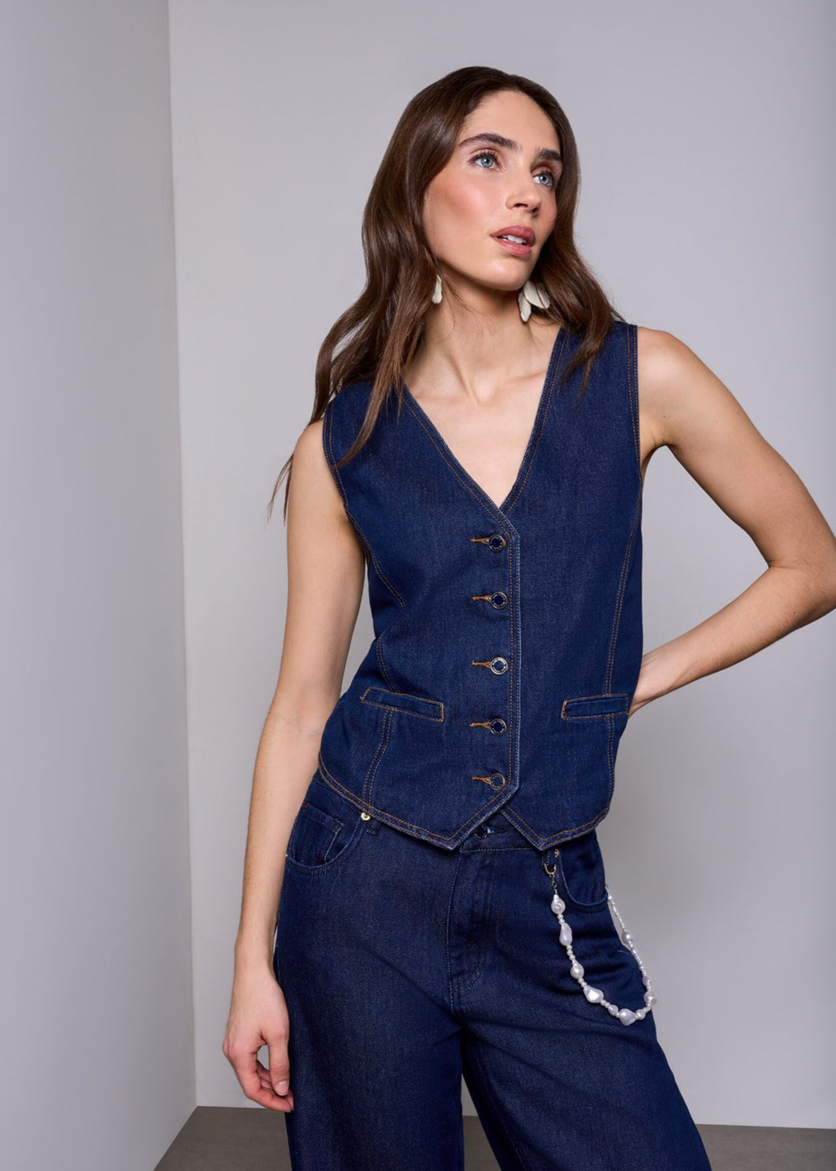 TRIBAL FASHION TRIBAL-VESTE EN DENIM-6270O