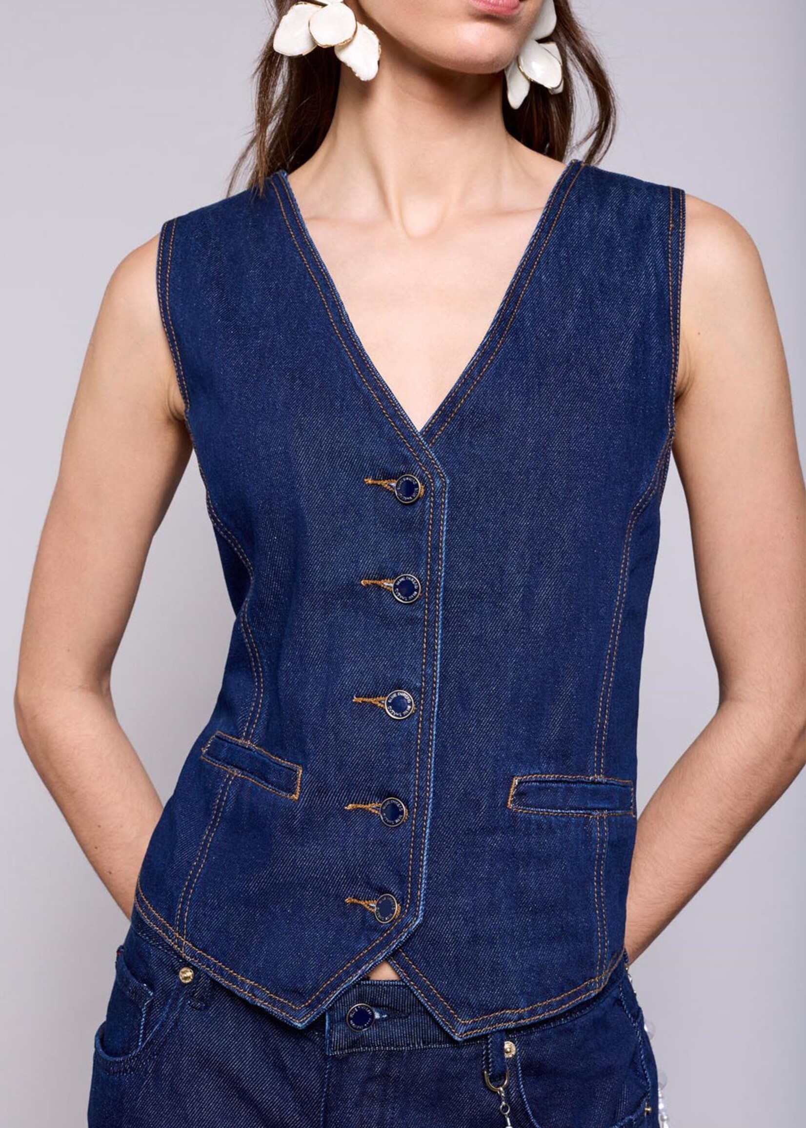 TRIBAL FASHION TRIBAL-VESTE EN DENIM-6270O