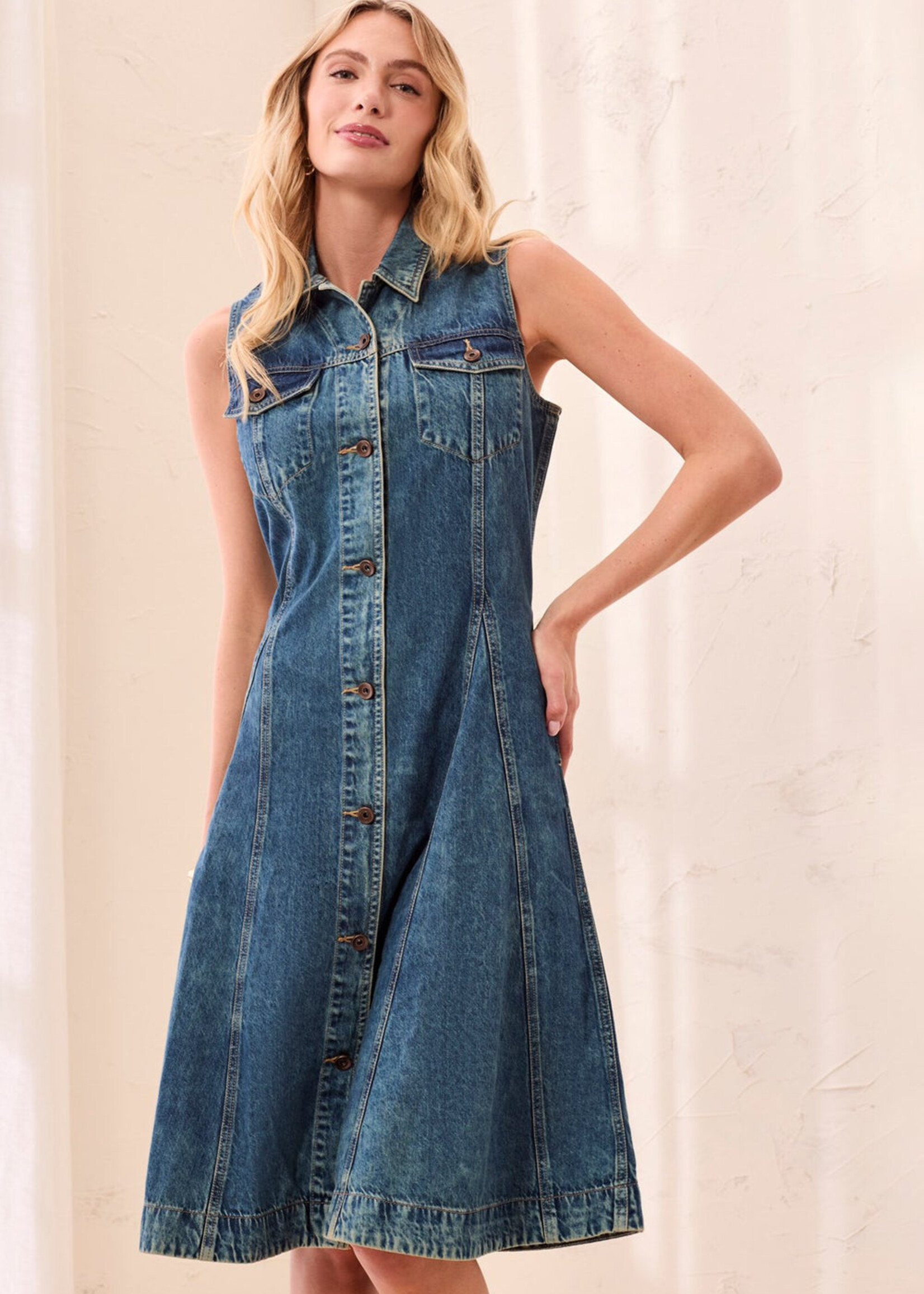 TRIBAL FASHION TRIBAL-ROBE EN DENIM-6281O