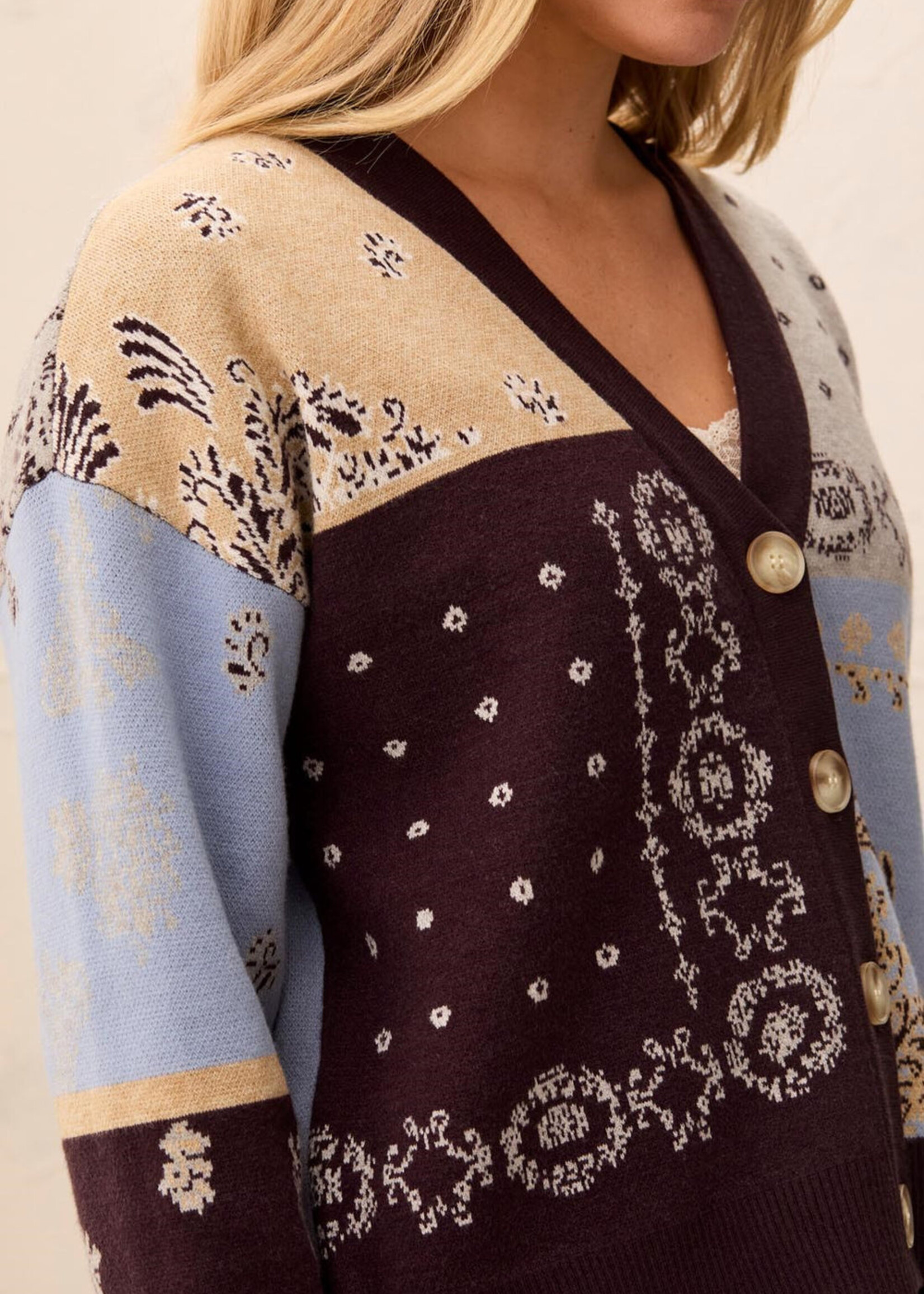 TRIBAL FASHION TRIBAL-CARDIGAN À MOTIFS-6322O
