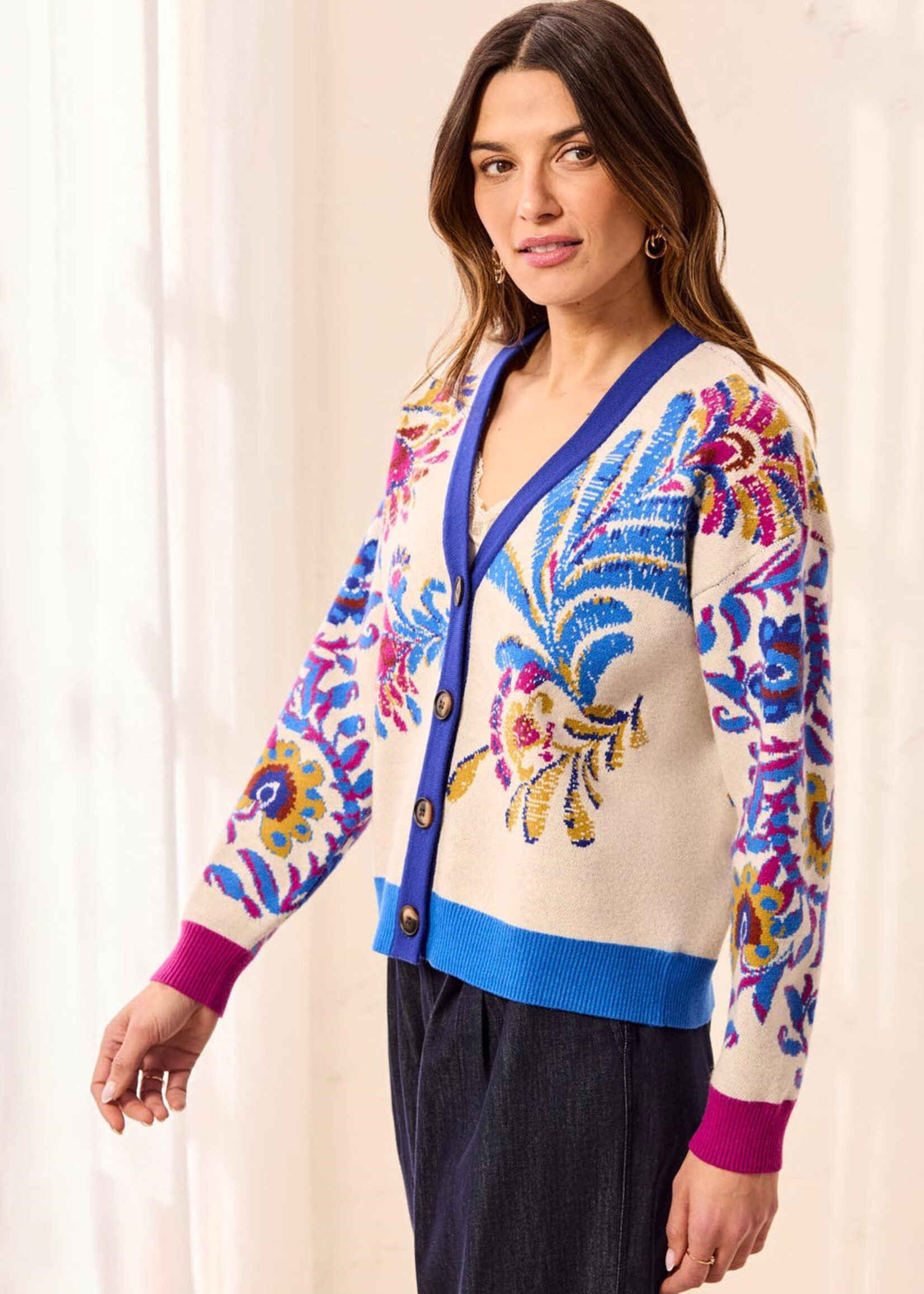 TRIBAL FASHION TRIBAL-CARDIGAN À MOTIFS-6322O