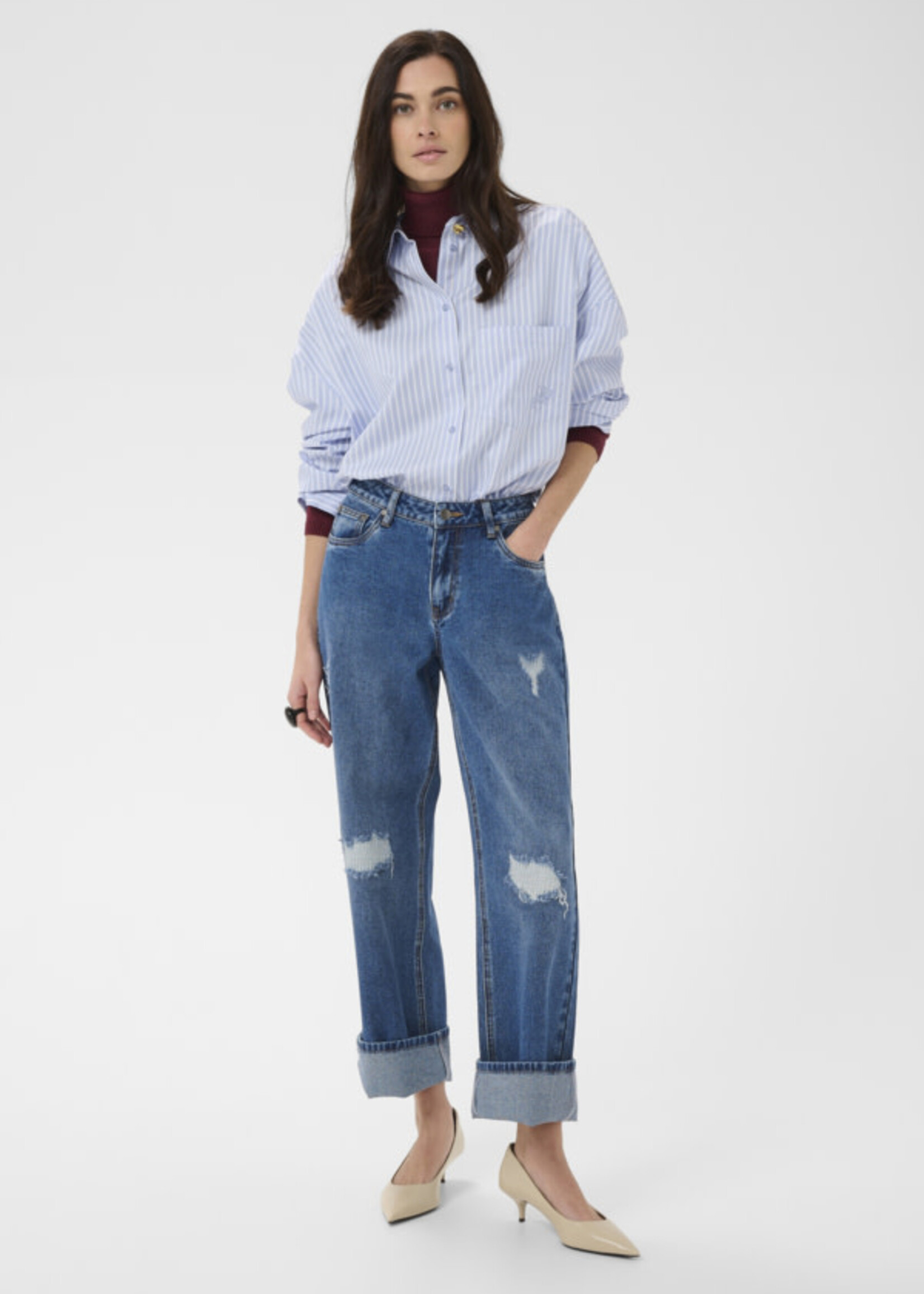 CULTURE CULTURE-JEANS TROUÉ JAMBE DROITE-50113522