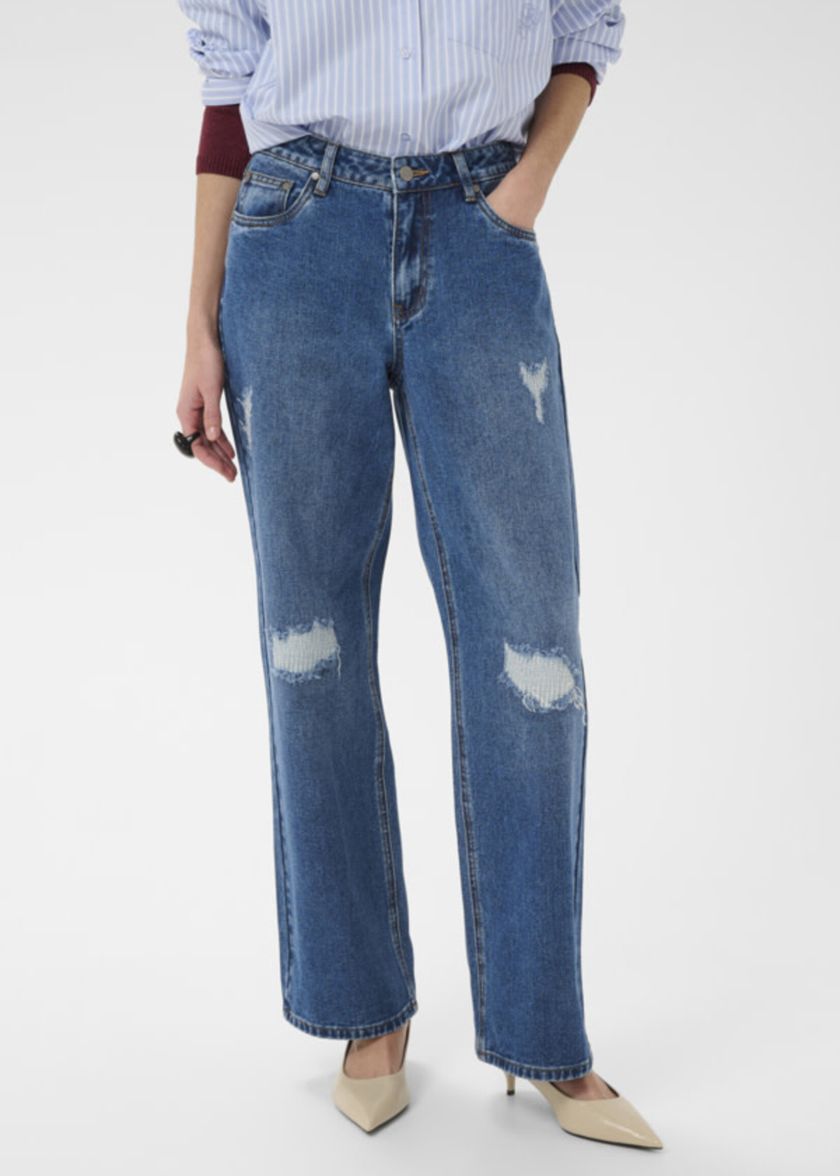 CULTURE CULTURE-JEANS TROUÉ JAMBE DROITE-50113522