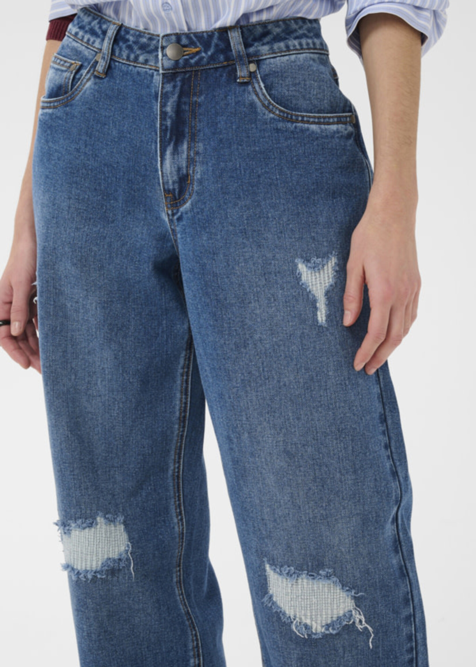 CULTURE CULTURE-JEANS TROUÉ JAMBE DROITE-50113522