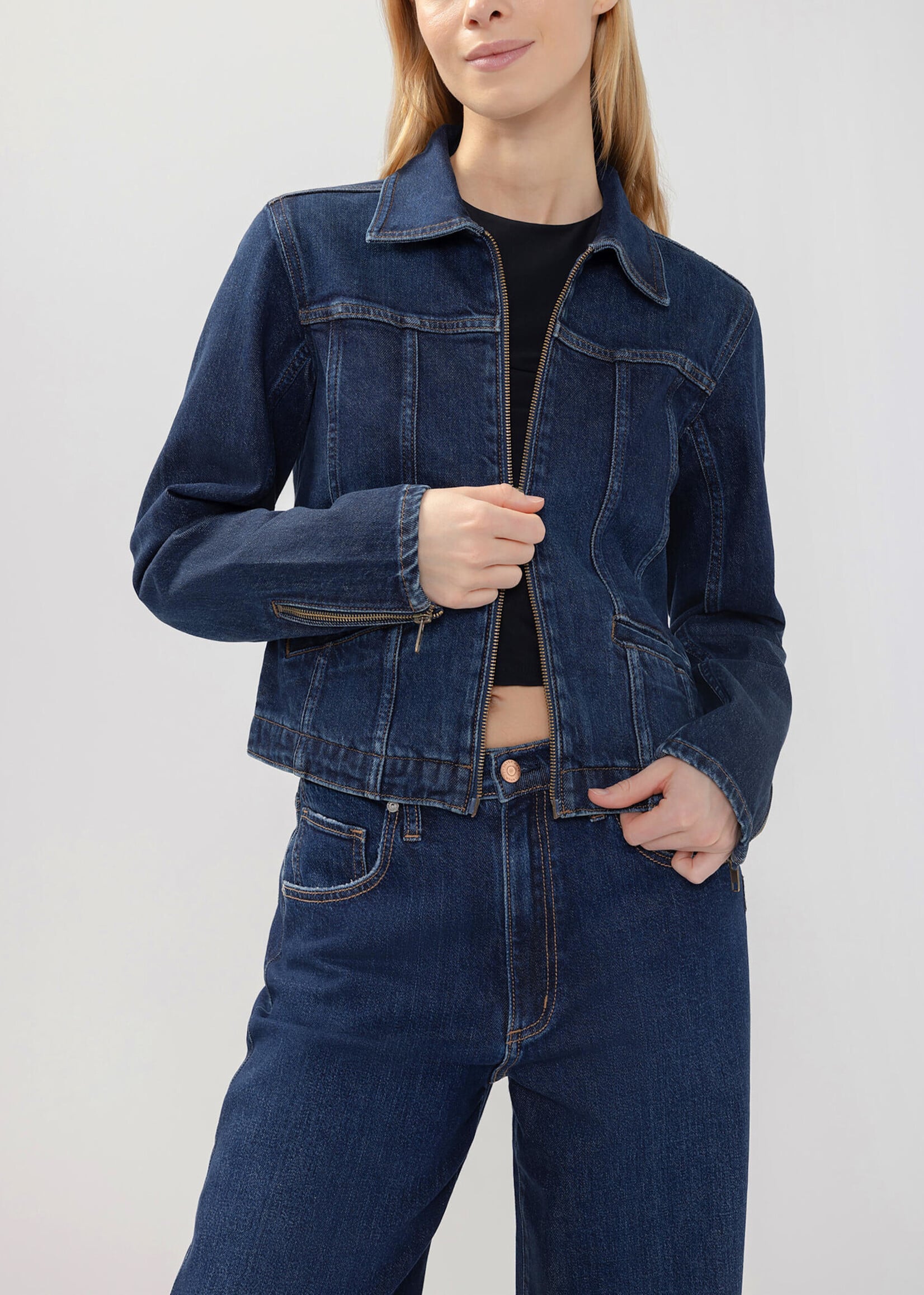 SILVER JEANS SILVER JEANS-DENIM MOTO JACKET-LJ0046HDR425