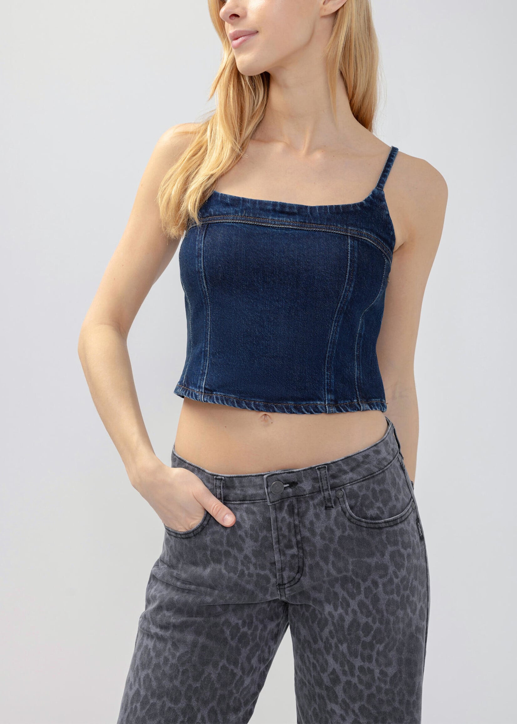 SILVER JEANS SILVER JEANS-DENIM CROP TOP-LT3009ADM421