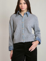DEX DEX-CHEMISIER PULL BORDURES EN DENIM-2827280D