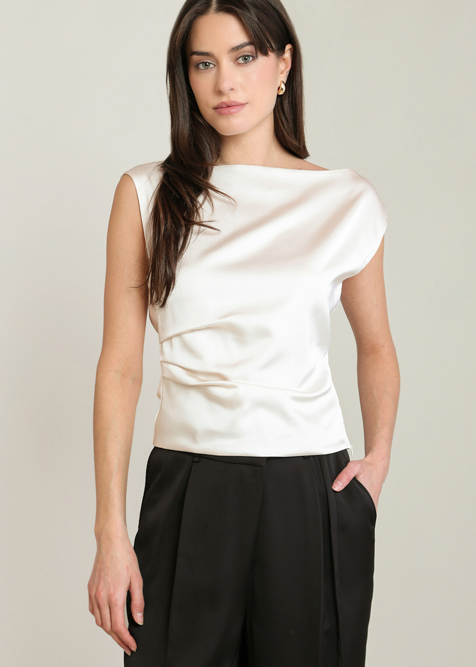 BLACK TAPE BLACK TAPE-HAUT DRAPÉ EN SATIN-2823502T
