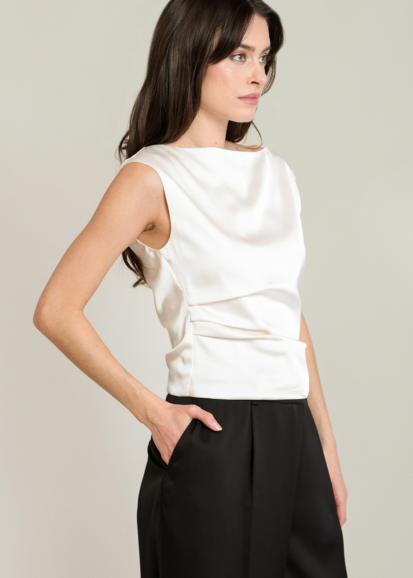 BLACK TAPE BLACK TAPE-HAUT DRAPÉ EN SATIN-2823502T