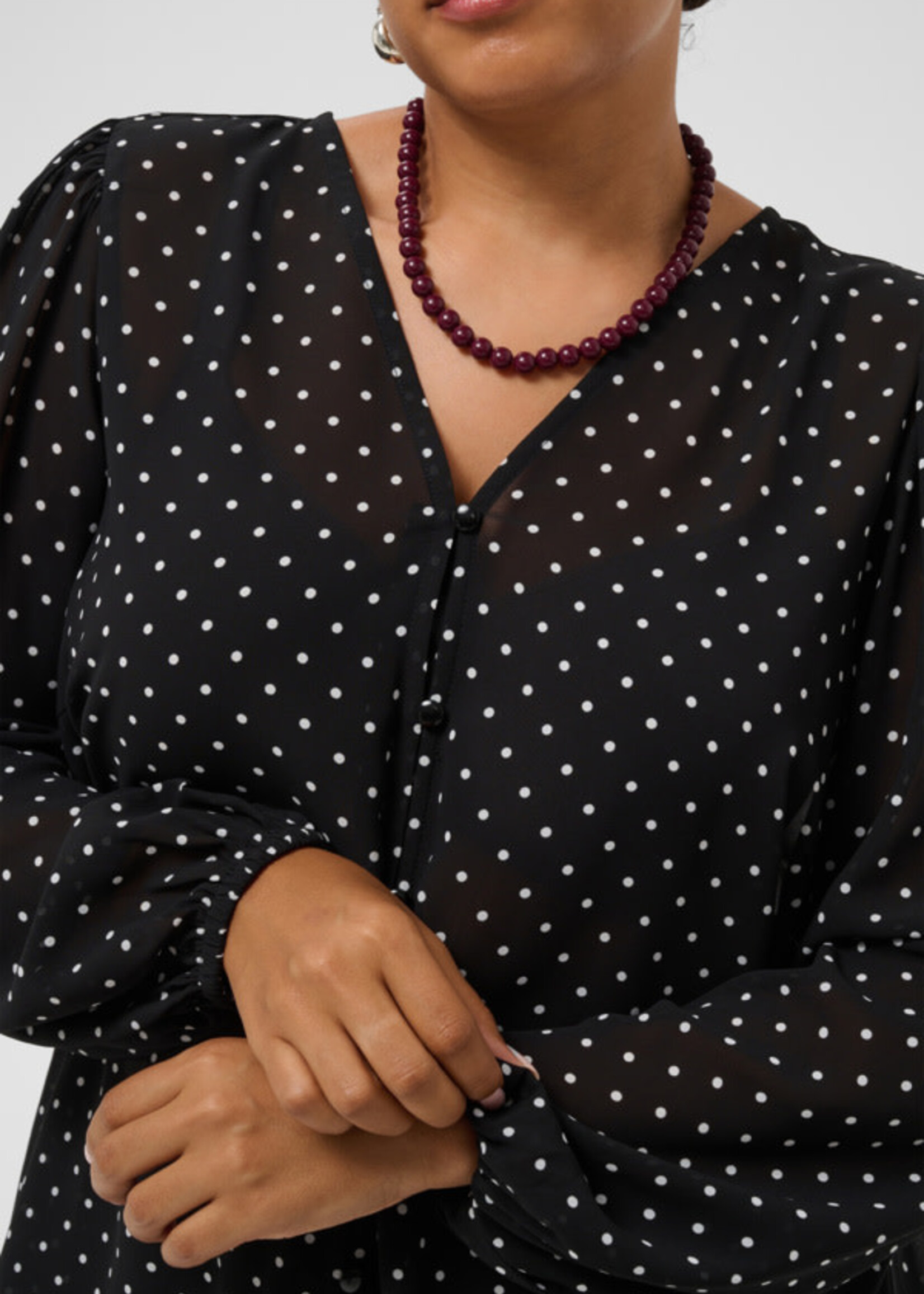 KAFFE CURVE KAFFE CURVE-BLOUSE À POIS-10584391