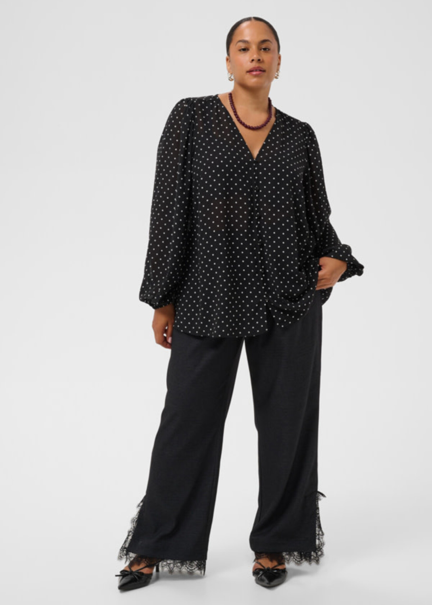 KAFFE CURVE KAFFE CURVE-BLOUSE À POIS-10584391