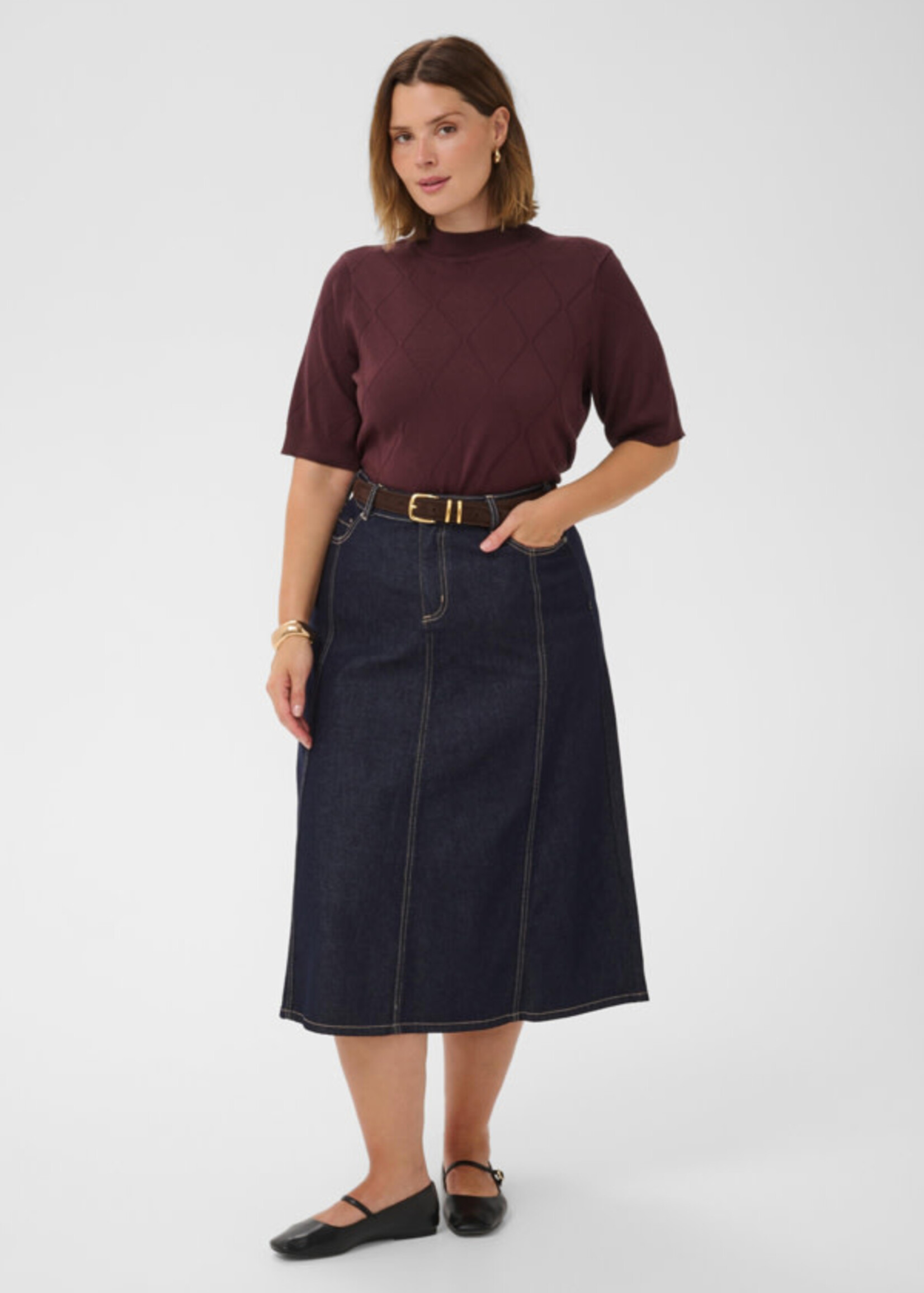 KAFFE CURVE KAFFE CURVE-PULL À MANCHES COURTES-10584392