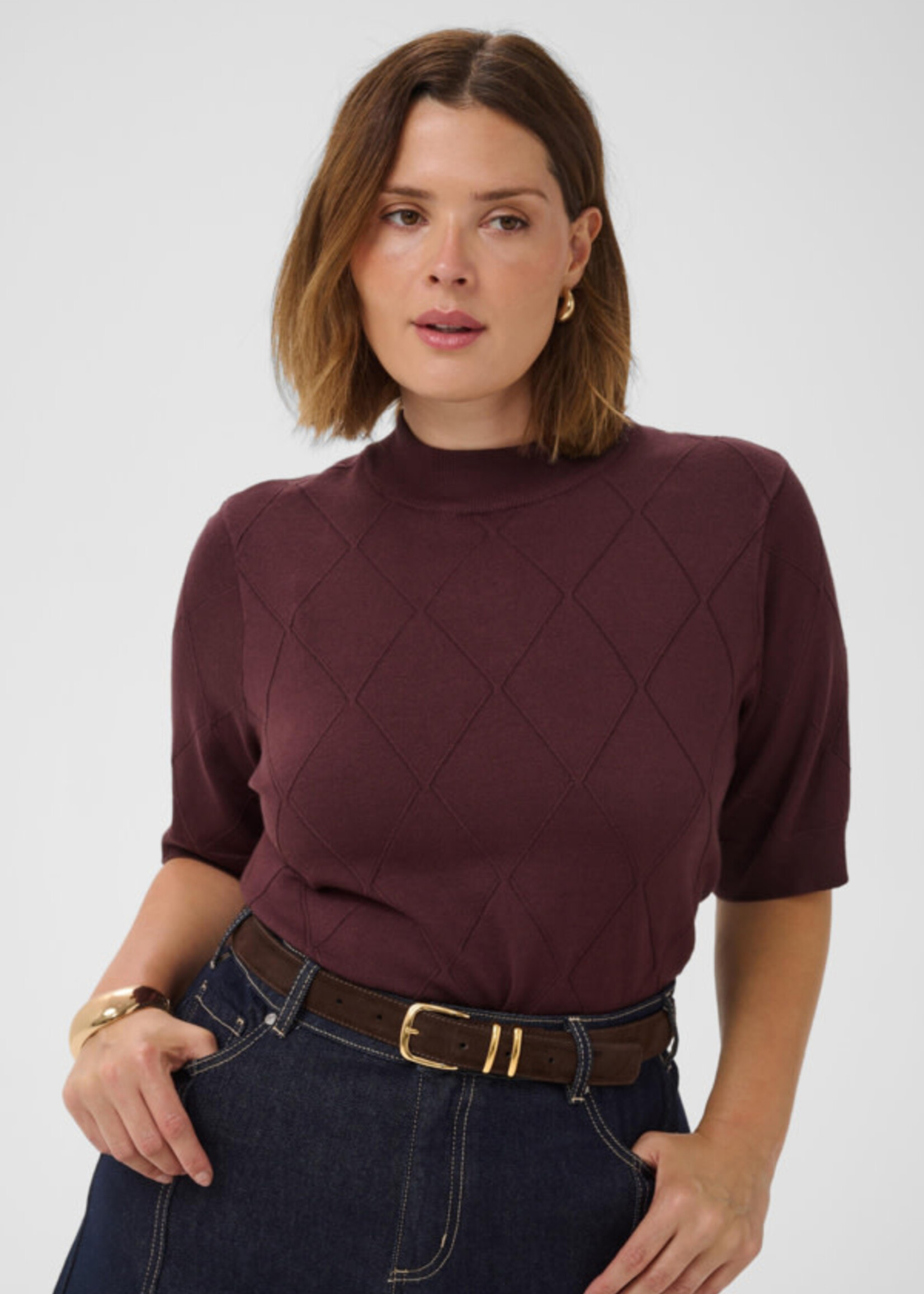 KAFFE CURVE KAFFE CURVE-PULL À MANCHES COURTES-10584392