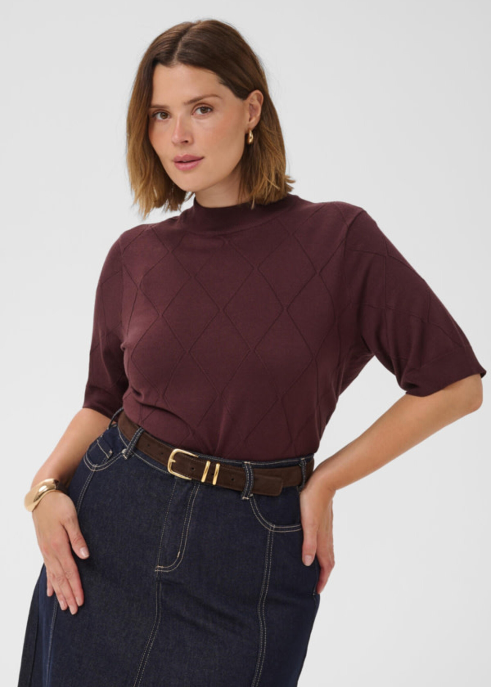 KAFFE CURVE KAFFE CURVE-PULL À MANCHES COURTES-10584392