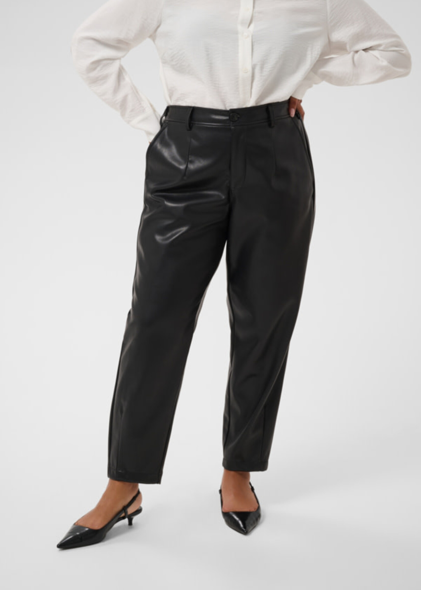 KAFFE CURVE KAFFE CURVE-PANTALON EN FAUX CUIR-10584404