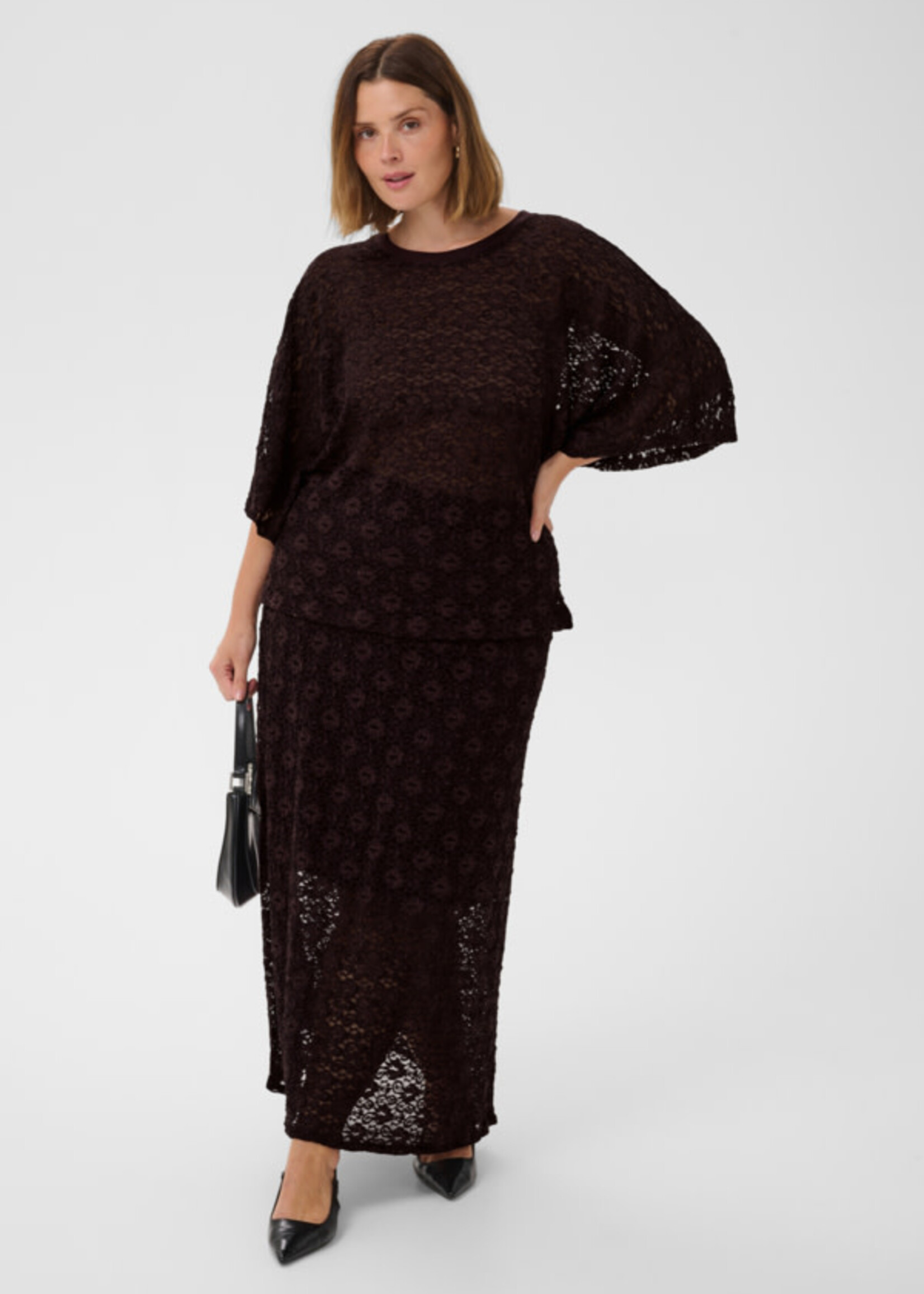 KAFFE CURVE KAFFE CURVE-CHANDAIL EN DENTELLE-10584409