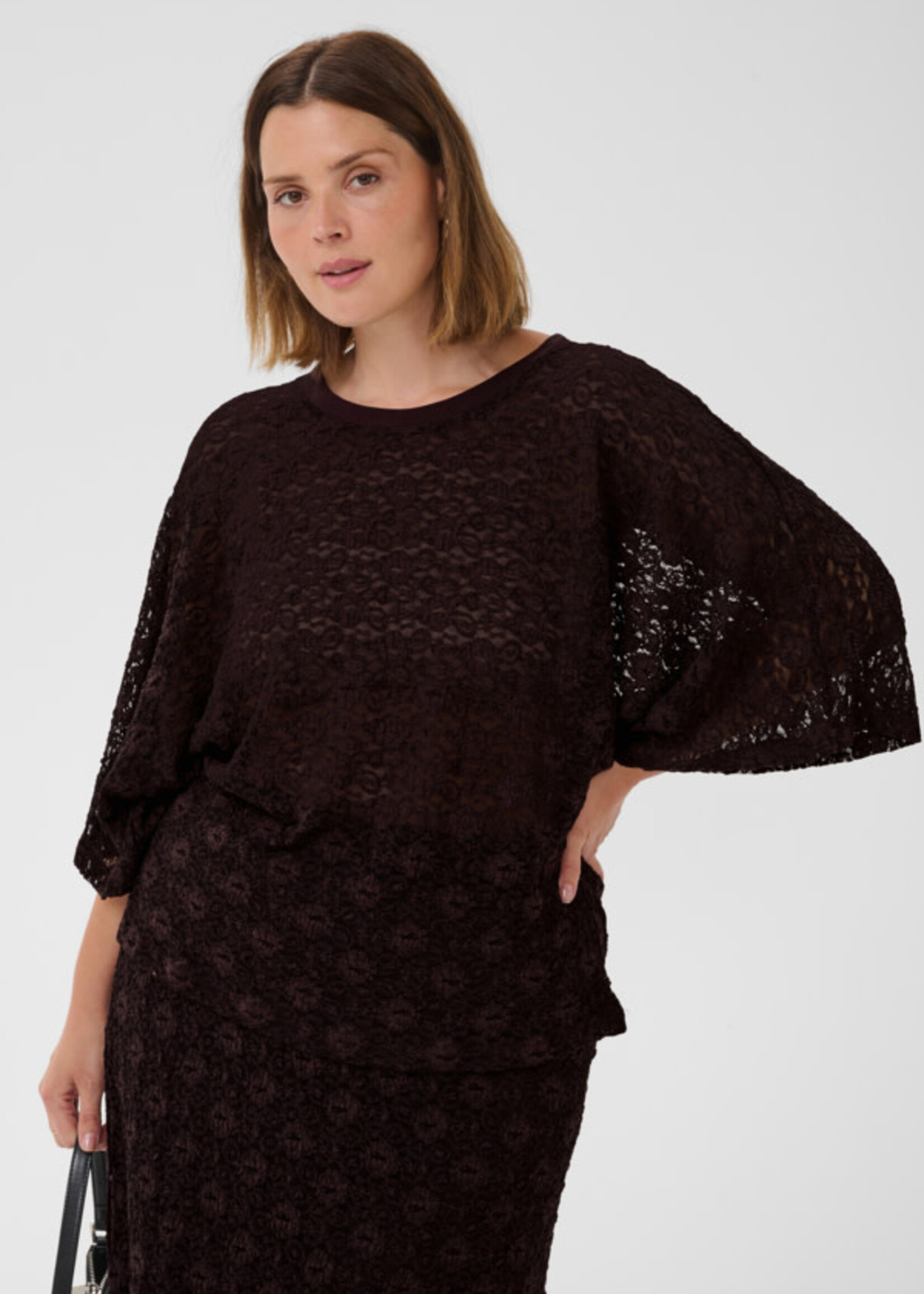 KAFFE CURVE KAFFE CURVE-CHANDAIL EN DENTELLE-10584409
