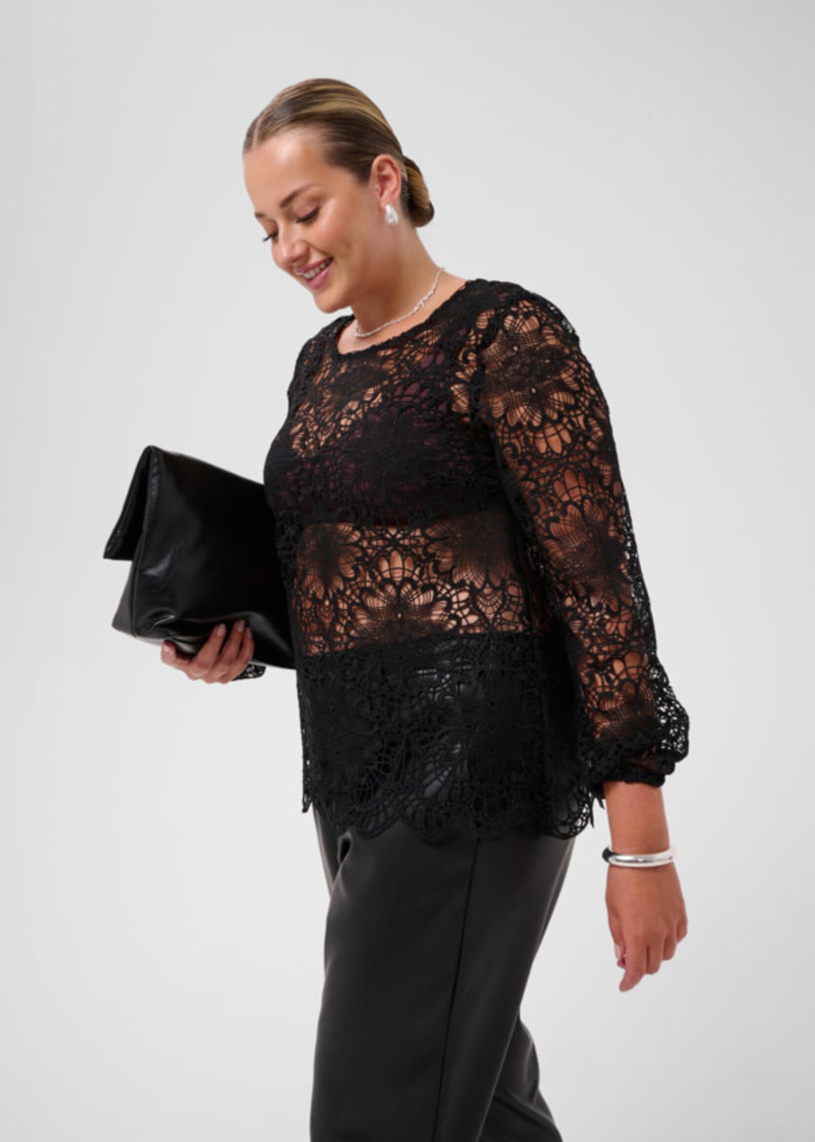 KAFFE CURVE KAFFE CURVE-BLOUSE EN DENTELLE-10584432