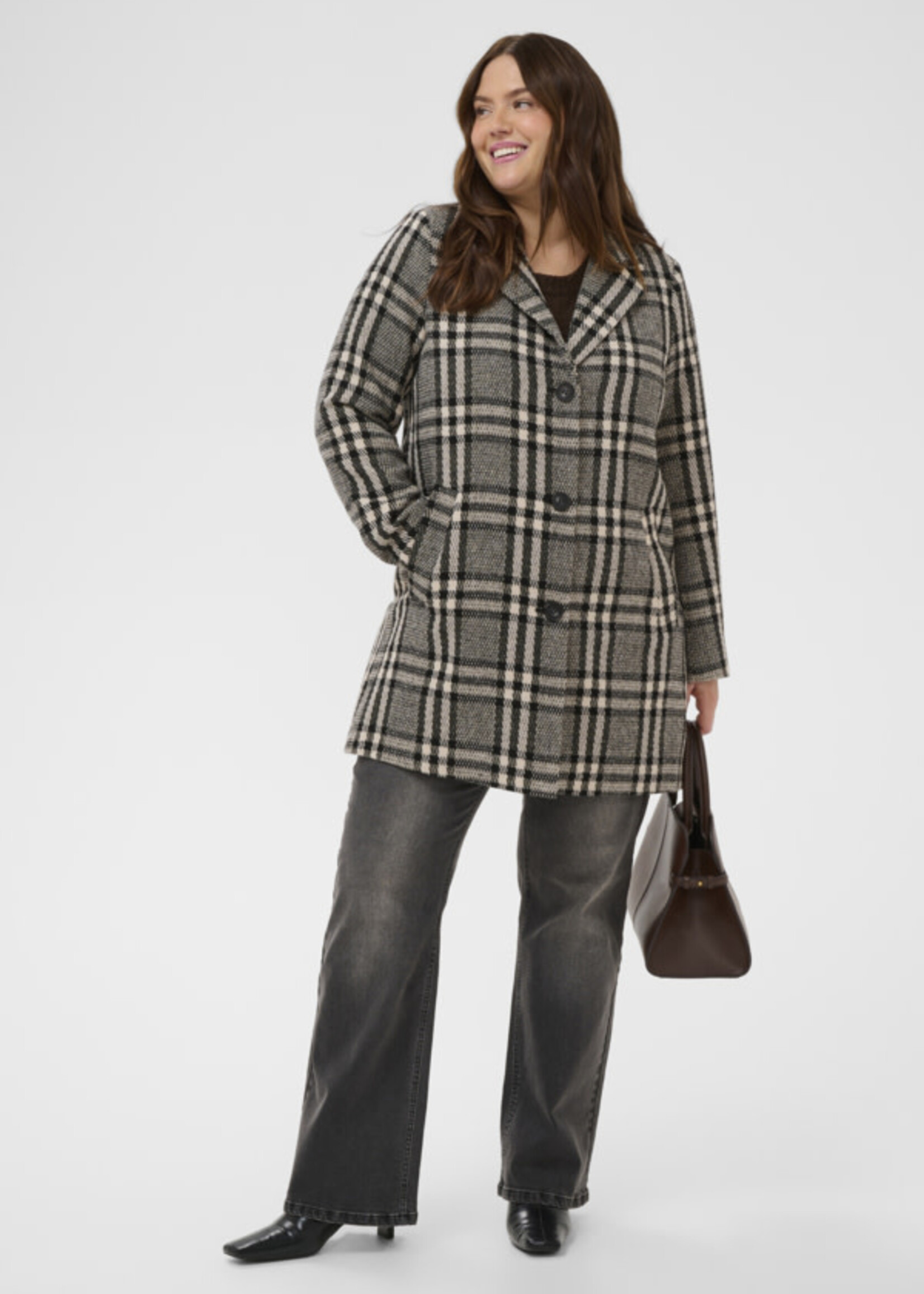 KAFFE CURVE KAFFE CURVE-MANTEAU À CARREAUX-10584316