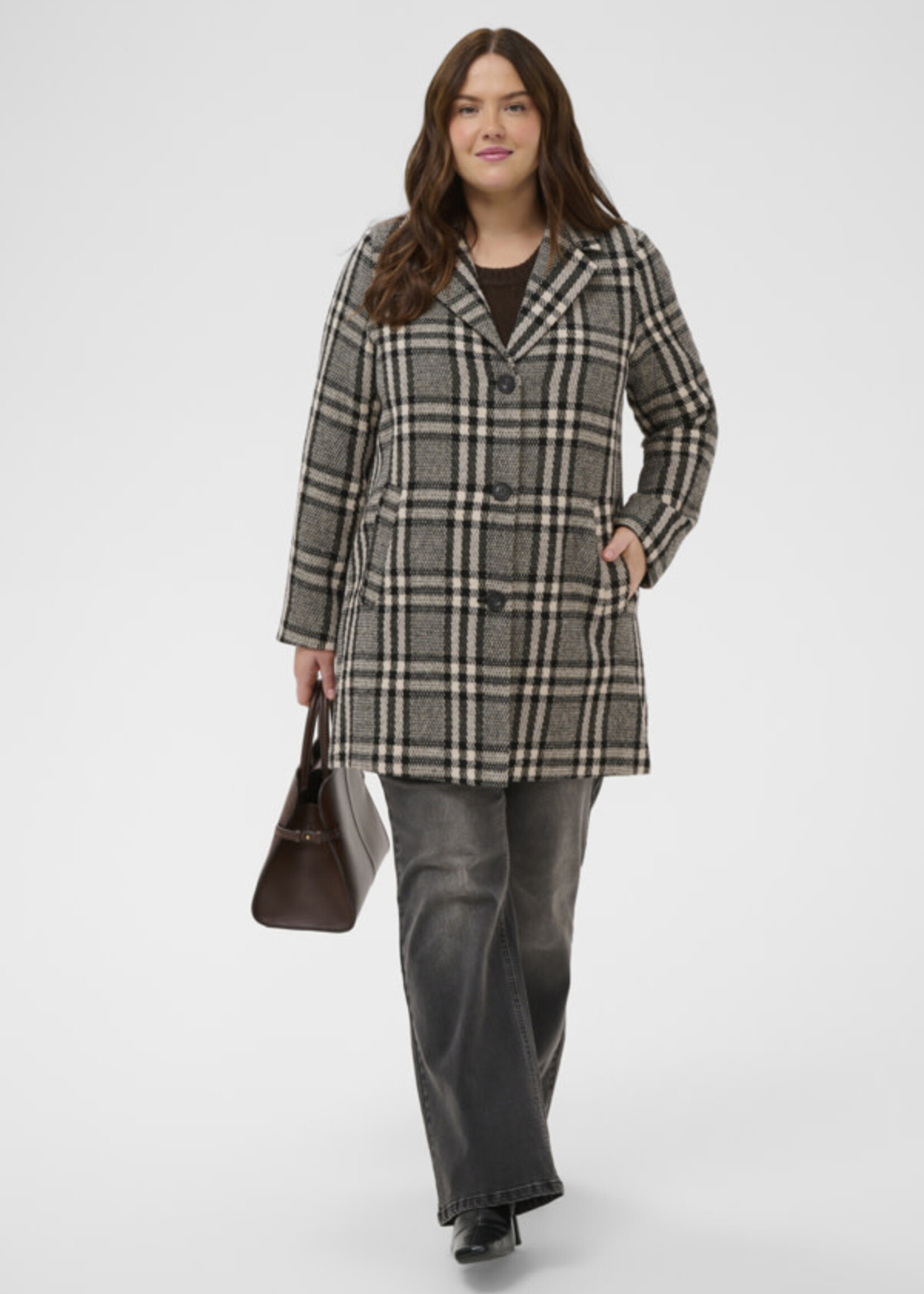 KAFFE CURVE KAFFE CURVE-MANTEAU À CARREAUX-10584316