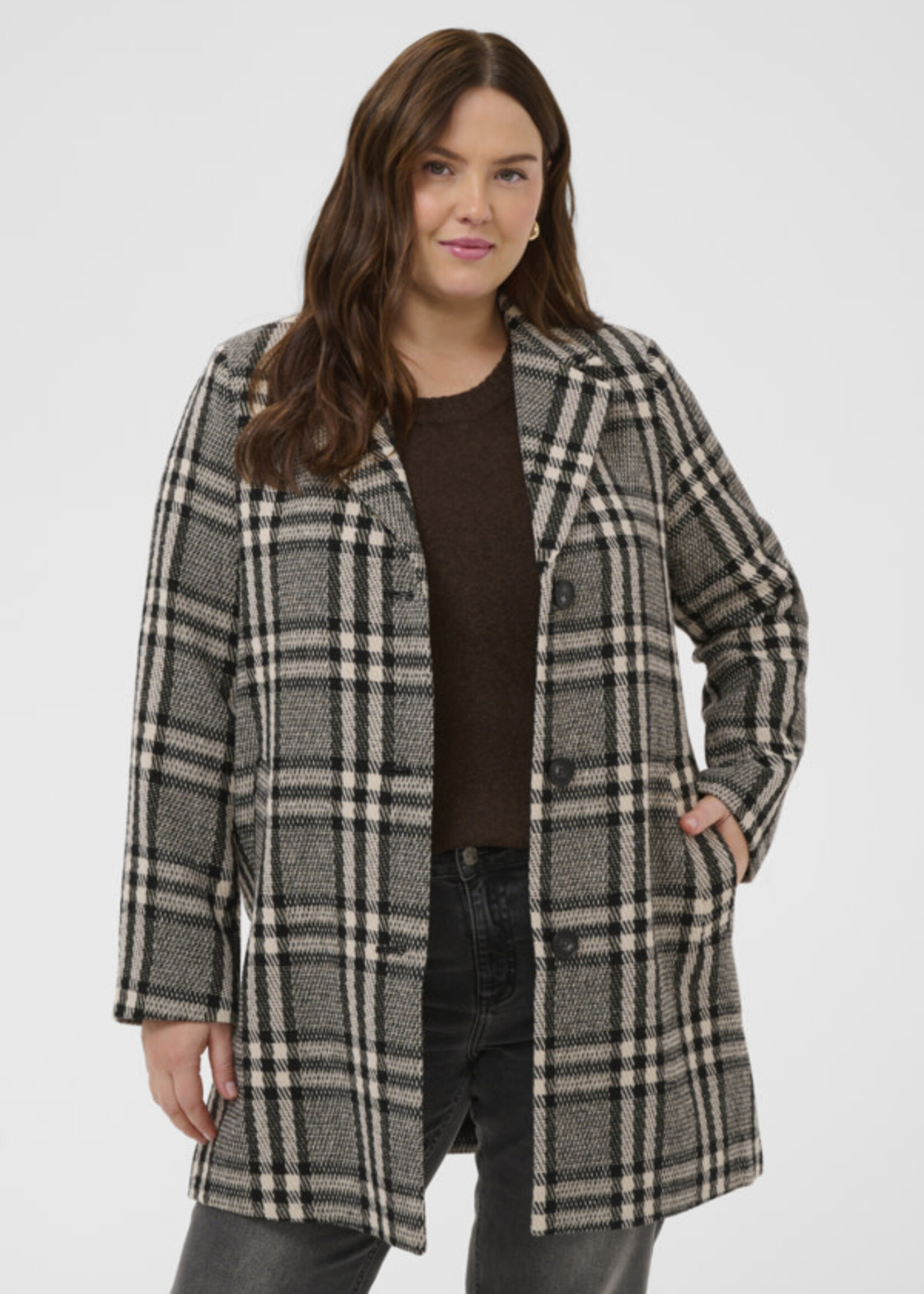 KAFFE CURVE KAFFE CURVE-MANTEAU À CARREAUX-10584316