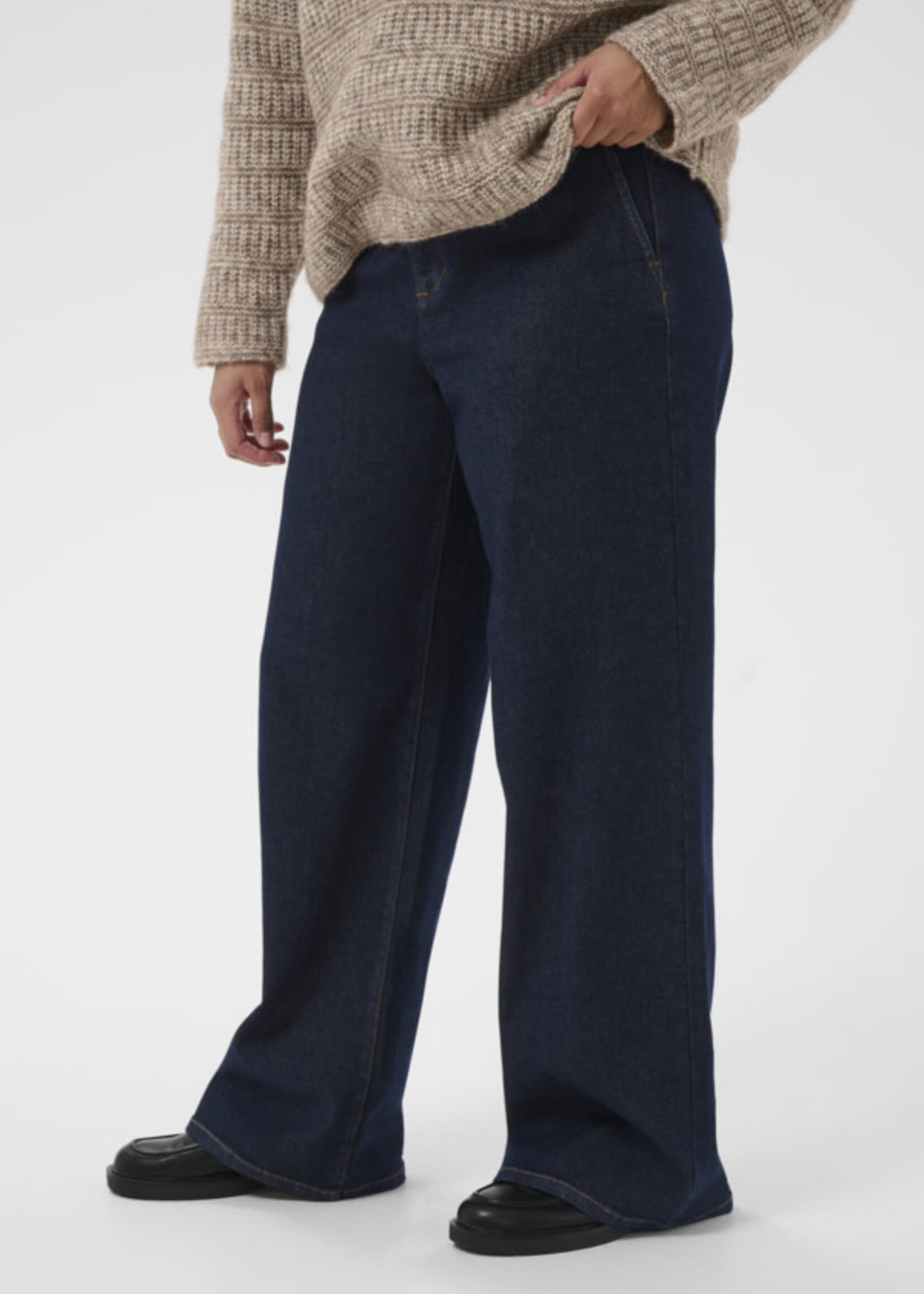 KAFFE CURVE KAFFE CURVE-JEANS À JAMBE LARGE-10584554