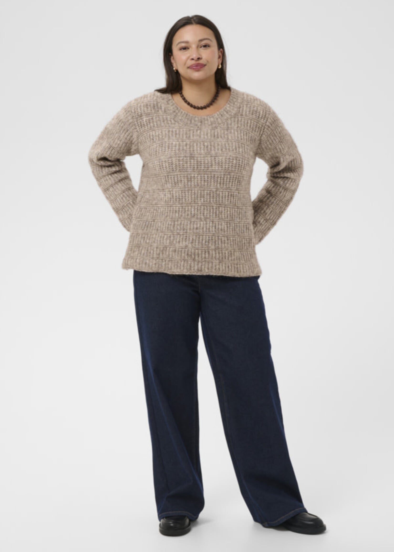 KAFFE CURVE KAFFE CURVE-JEANS À JAMBE LARGE-10584554