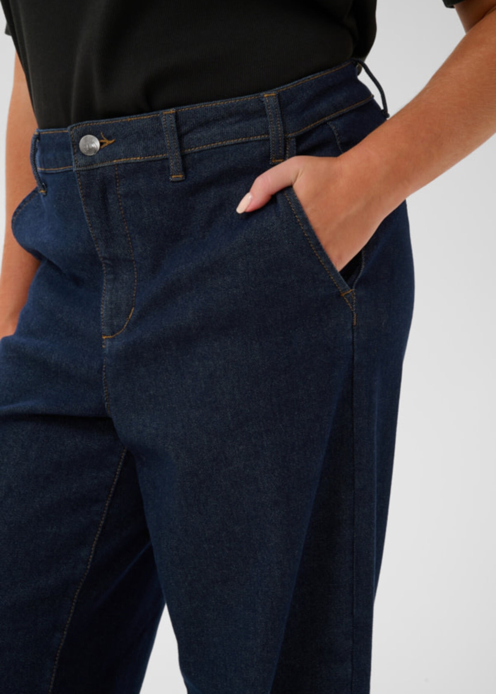 KAFFE CURVE KAFFE CURVE-JEANS À JAMBE LARGE-10584554