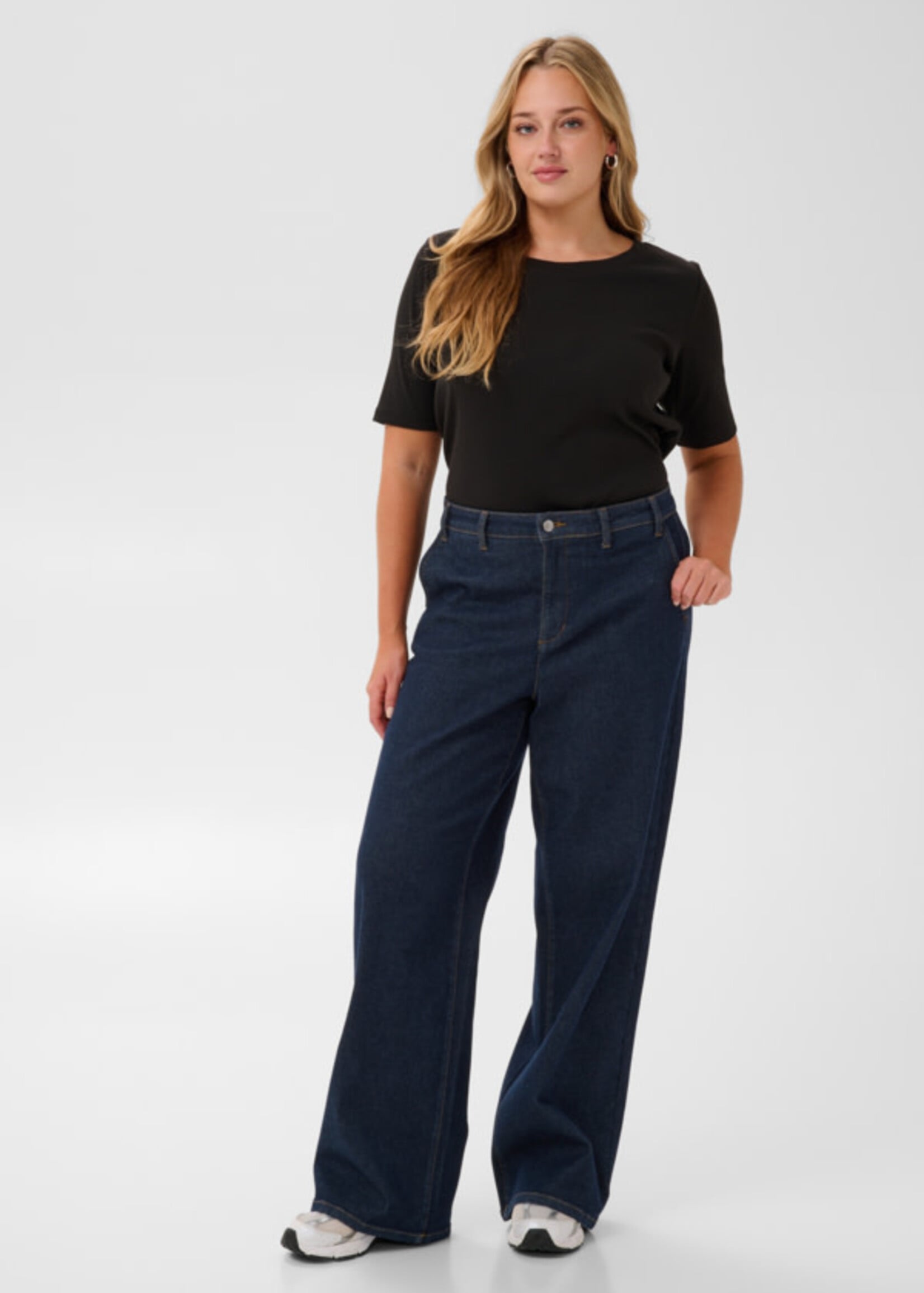 KAFFE CURVE KAFFE CURVE-JEANS À JAMBE LARGE-10584554