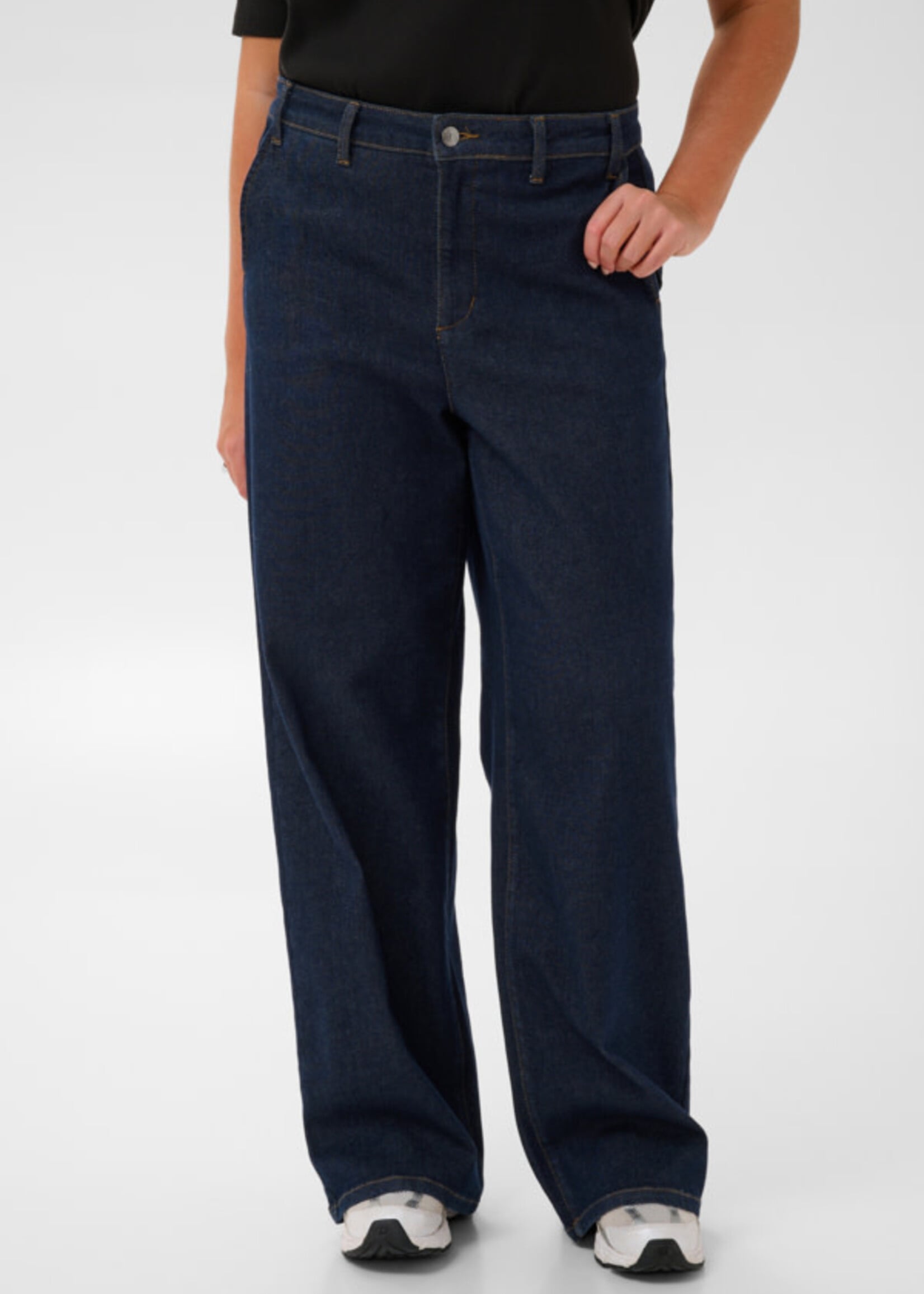 KAFFE CURVE KAFFE CURVE-JEANS À JAMBE LARGE-10584554
