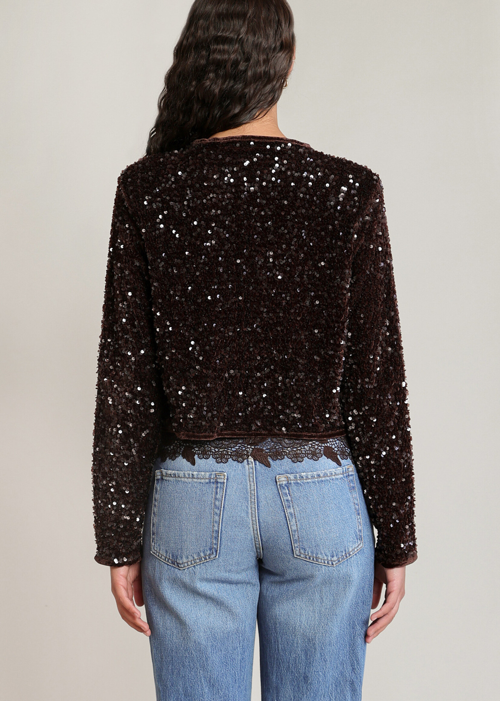 DEX DEX-CARDIGAN VELOURS ET SEQUIN-2829521D