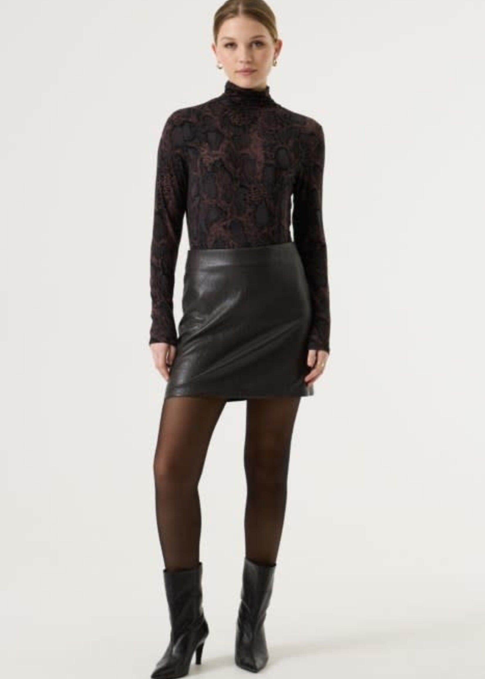 GARCIA GARCIA-JUPE SIMILI-CUIR-W260120