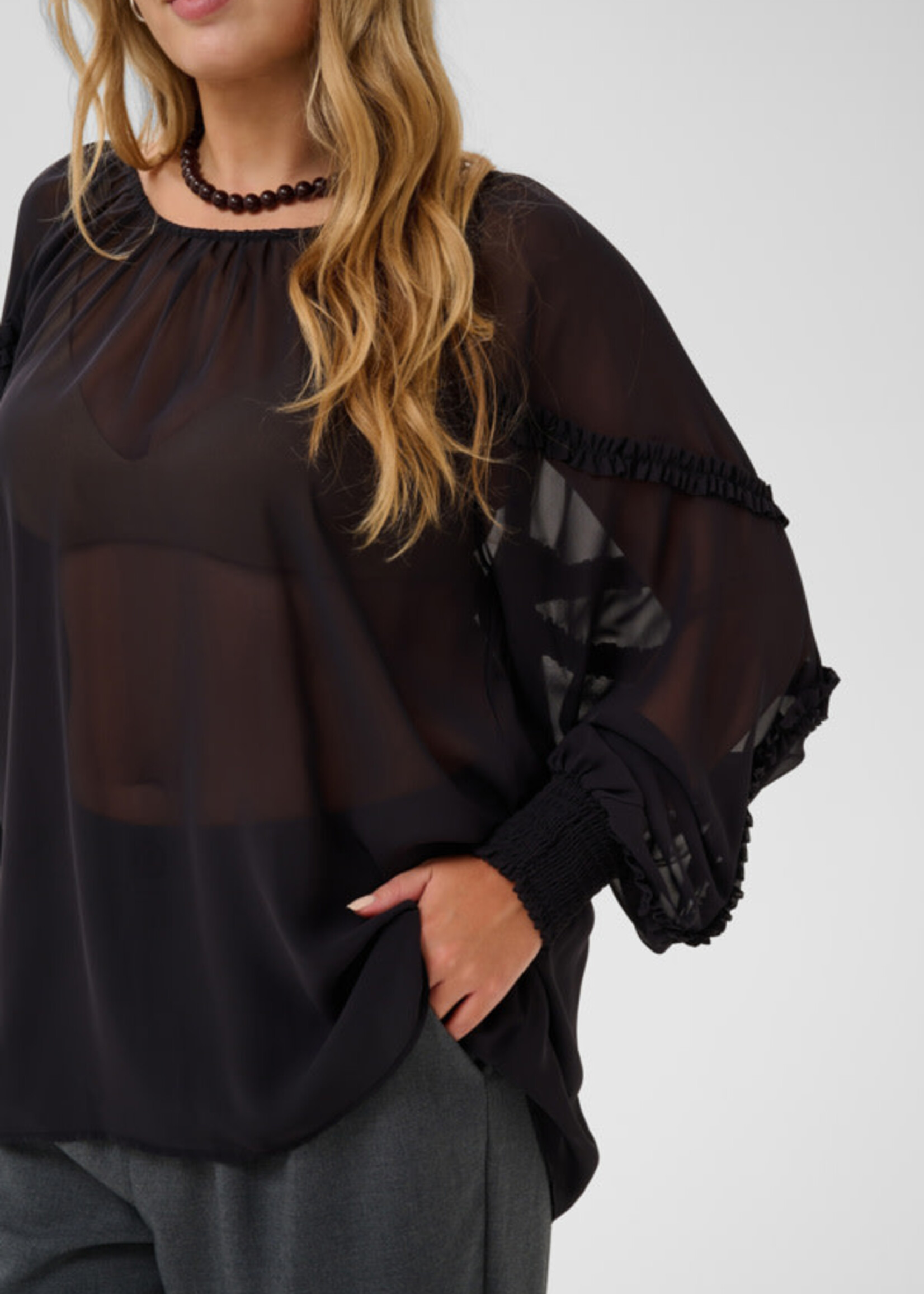 KAFFE CURVE KAFFE CURVE-BLOUSE TRANSPARENTE-10584503