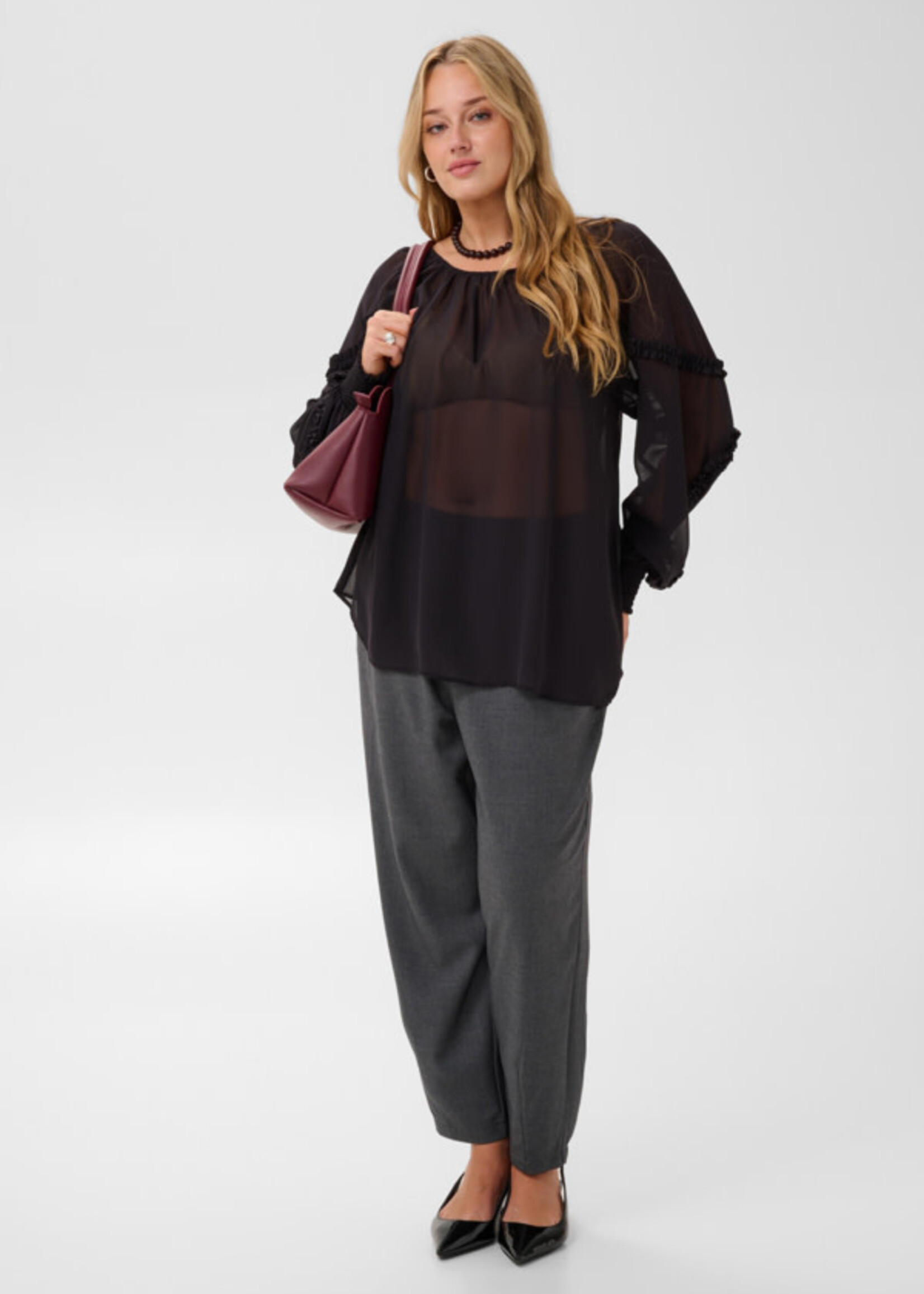 KAFFE CURVE KAFFE CURVE-BLOUSE TRANSPARENTE-10584503