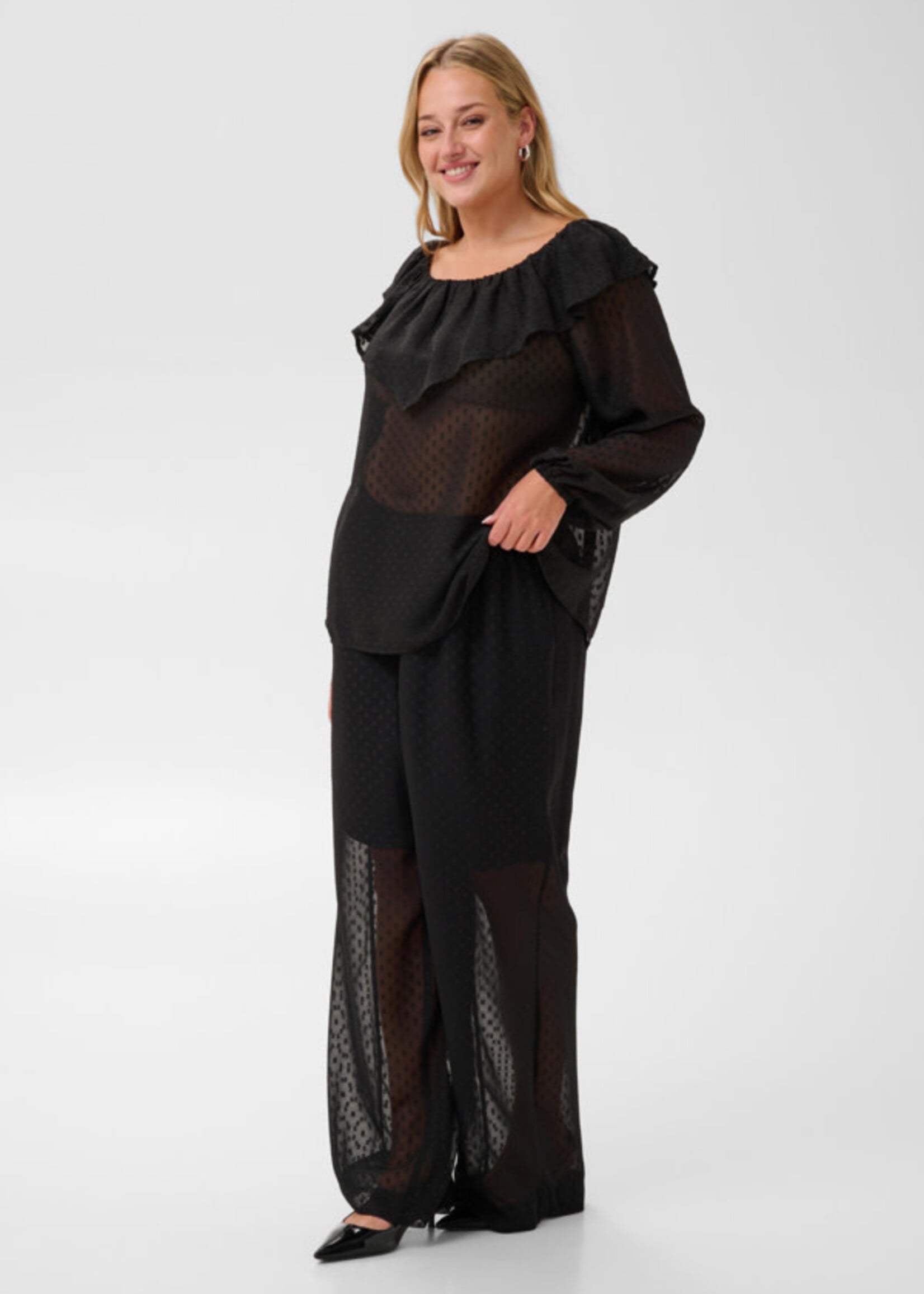 KAFFE CURVE KAFFE CURVE-BLOUSE TRANSPARENTE-10584573