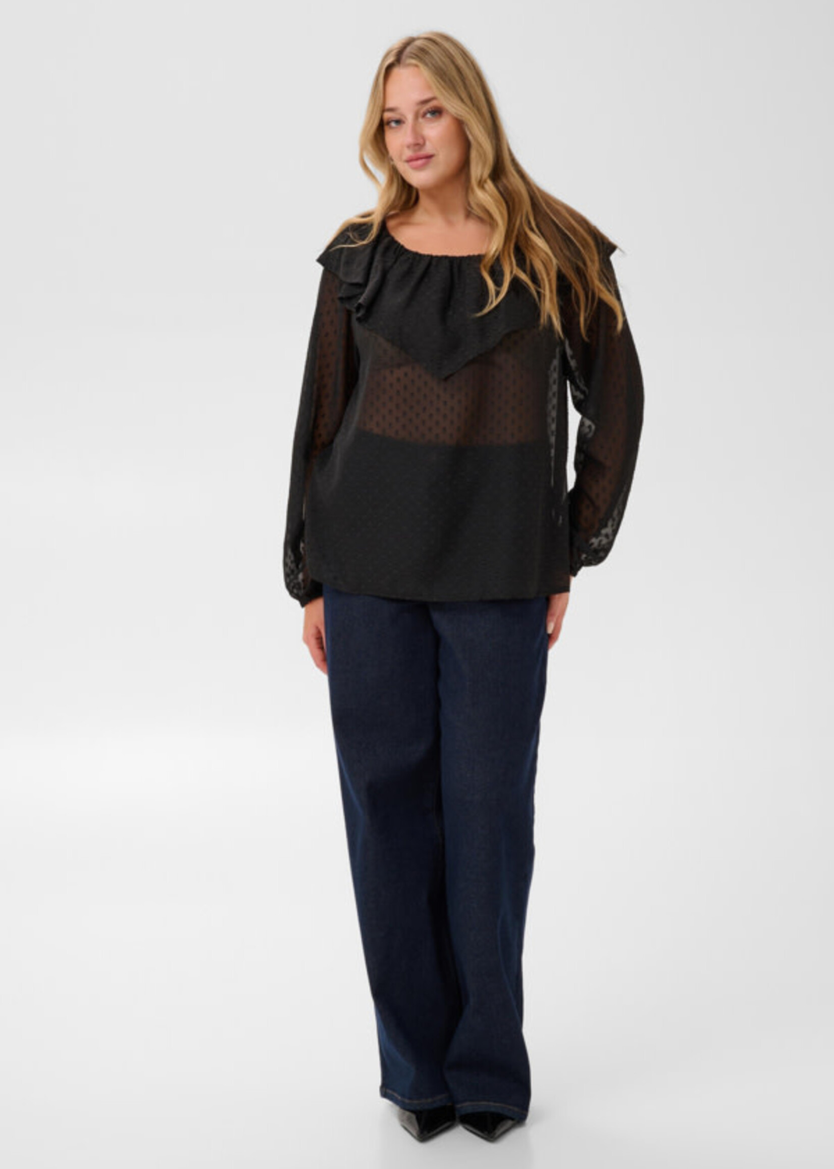 KAFFE CURVE KAFFE CURVE-BLOUSE TRANSPARENTE-10584573