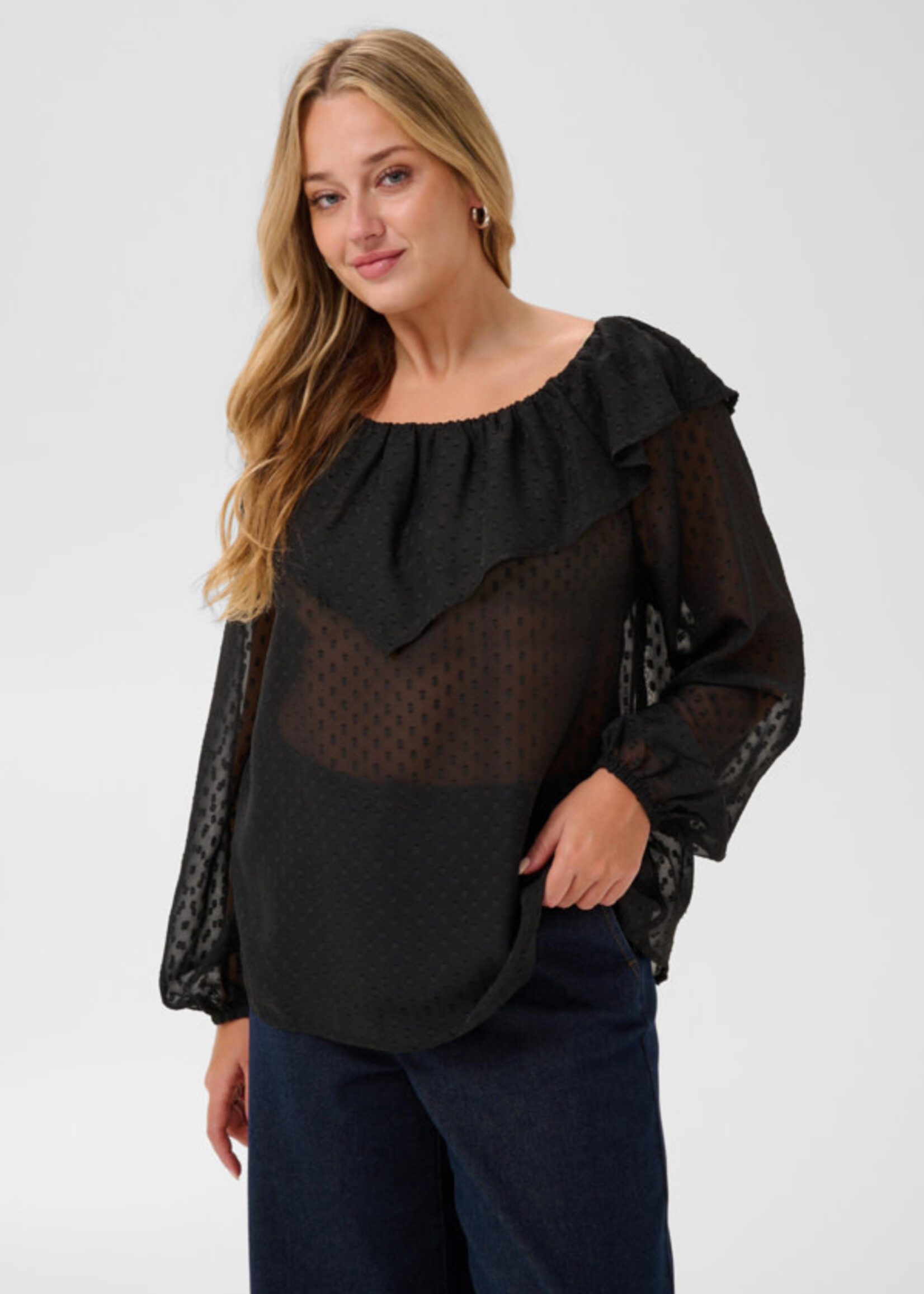 KAFFE CURVE KAFFE CURVE-BLOUSE TRANSPARENTE-10584573