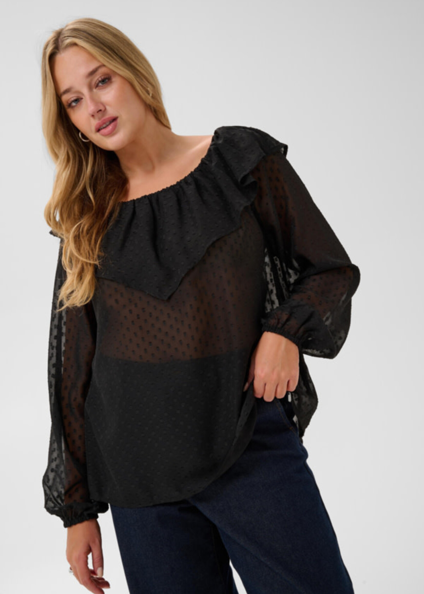 KAFFE CURVE KAFFE CURVE-BLOUSE TRANSPARENTE-10584573