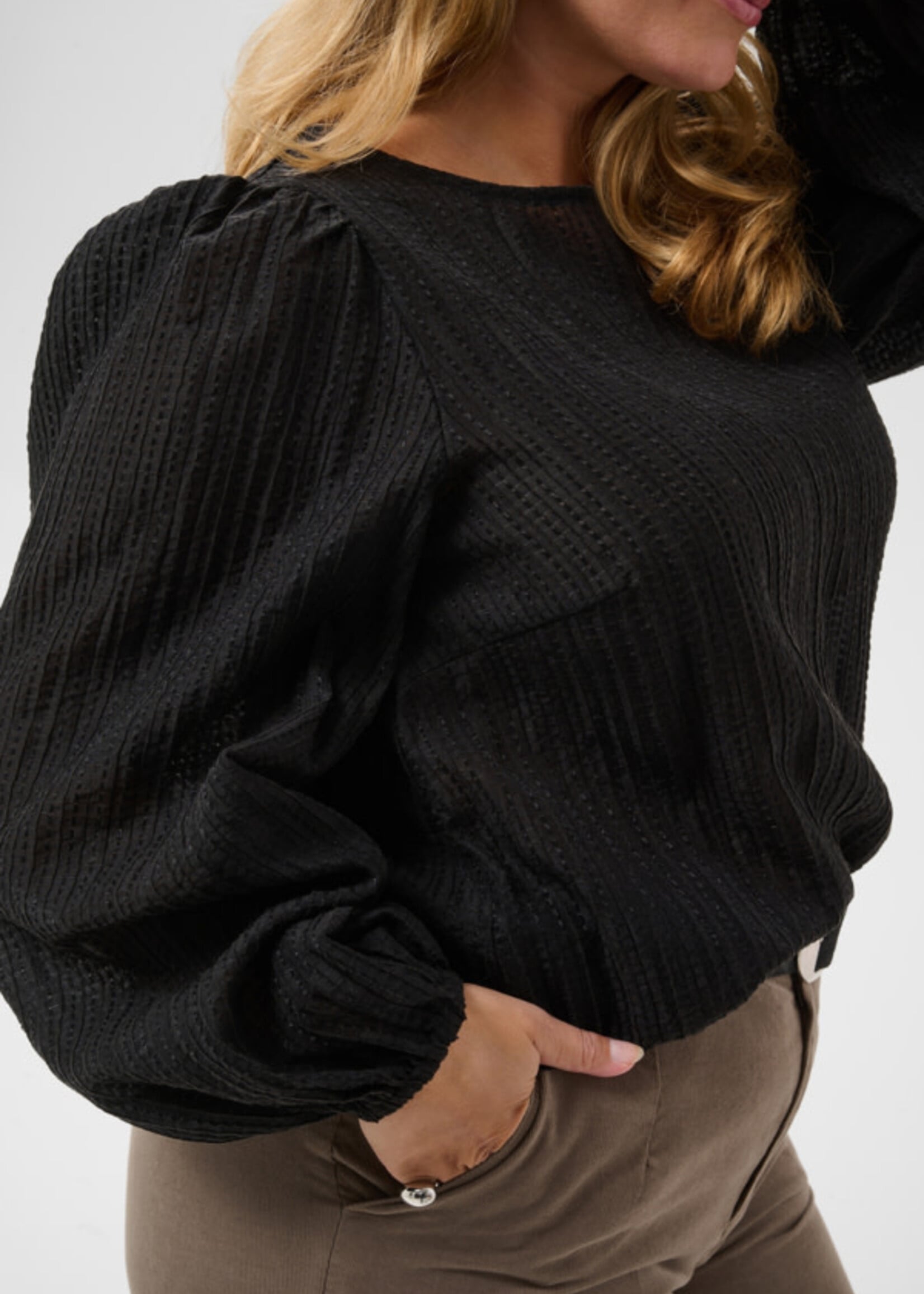 KAFFE CURVE KAFFE CURVE-BLOUSE MANCHES BOUFFANTES-10584586