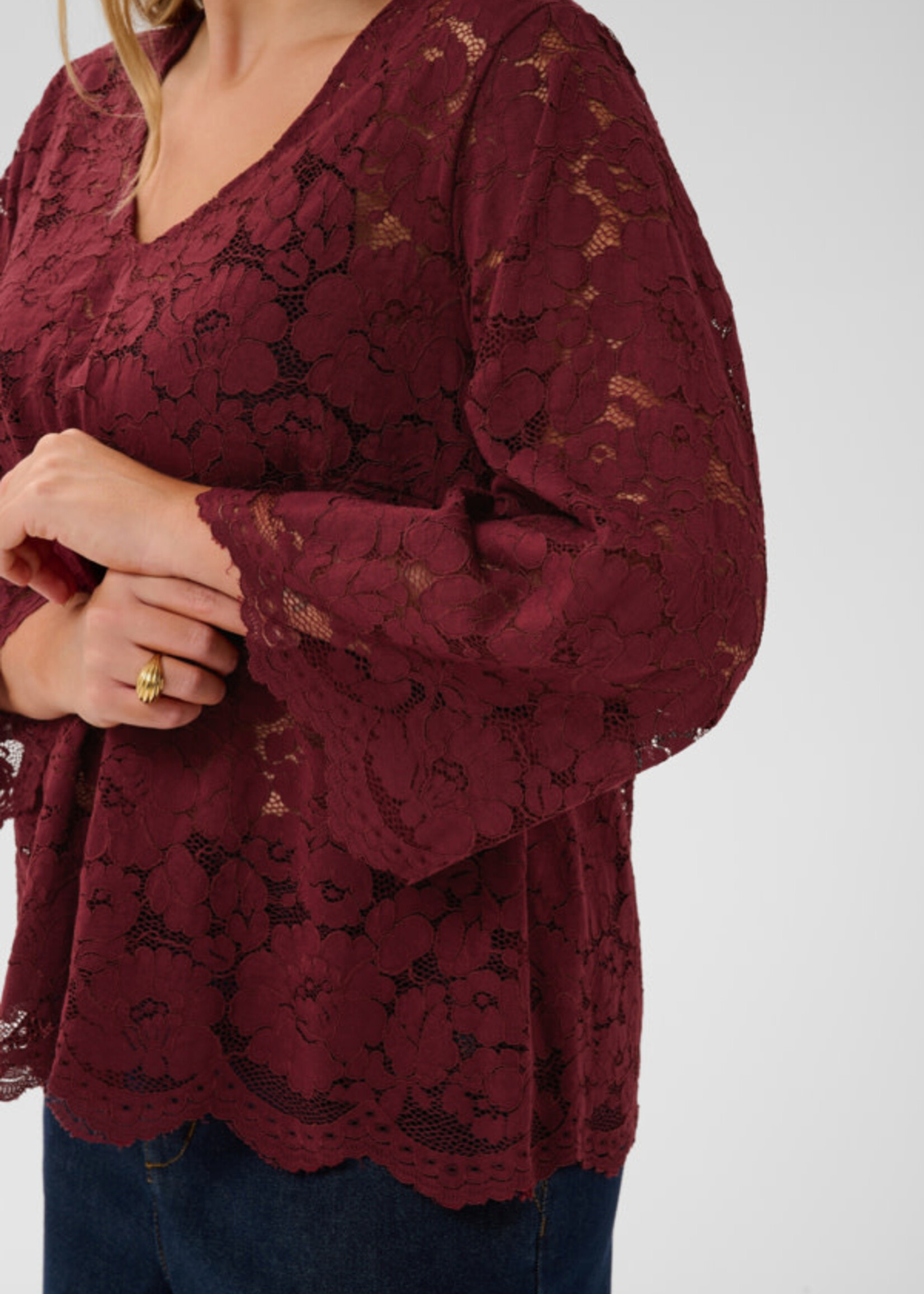 KAFFE CURVE-BLOUSE EN DENTELLE-10584507