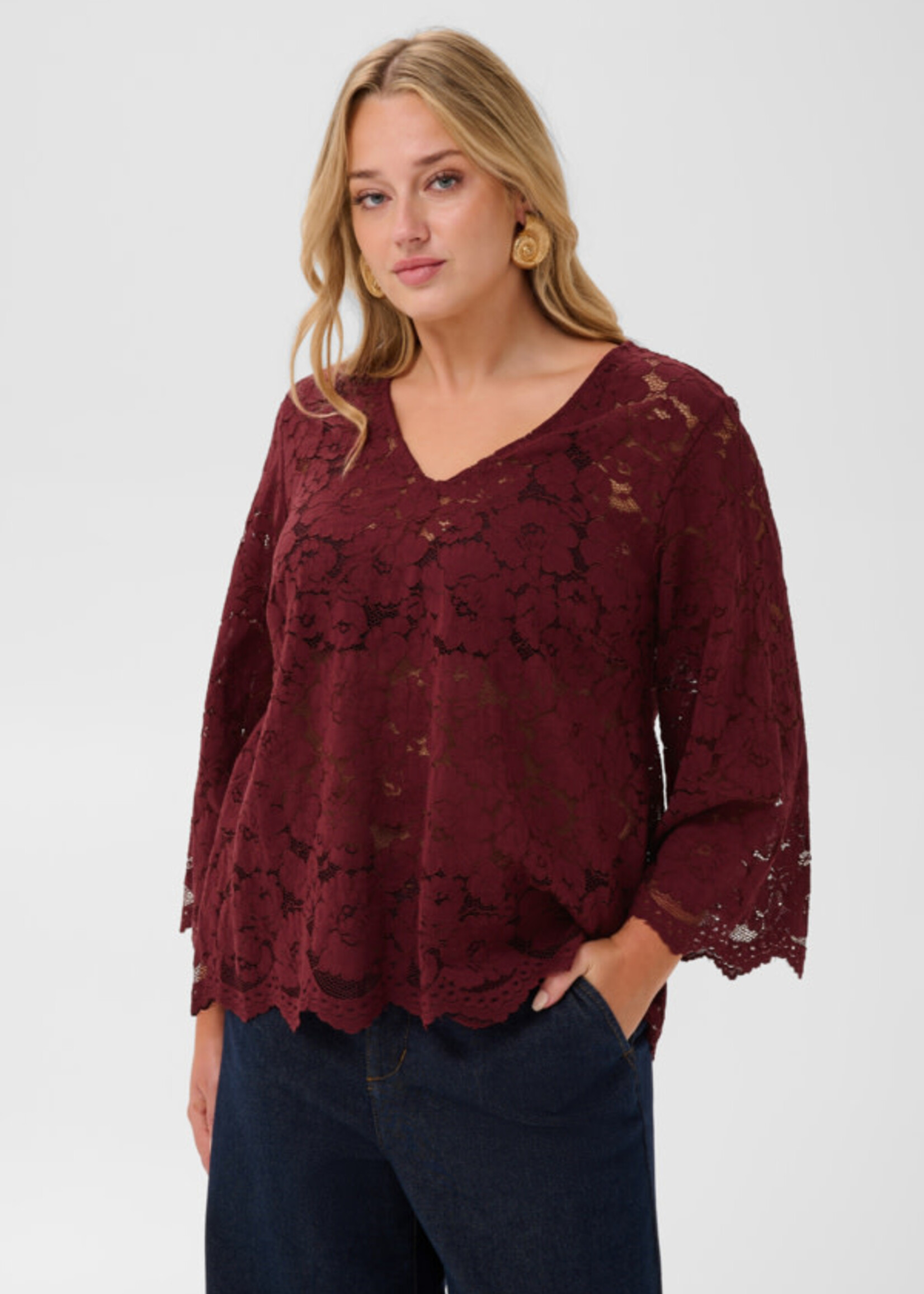 KAFFE CURVE-BLOUSE EN DENTELLE-10584507