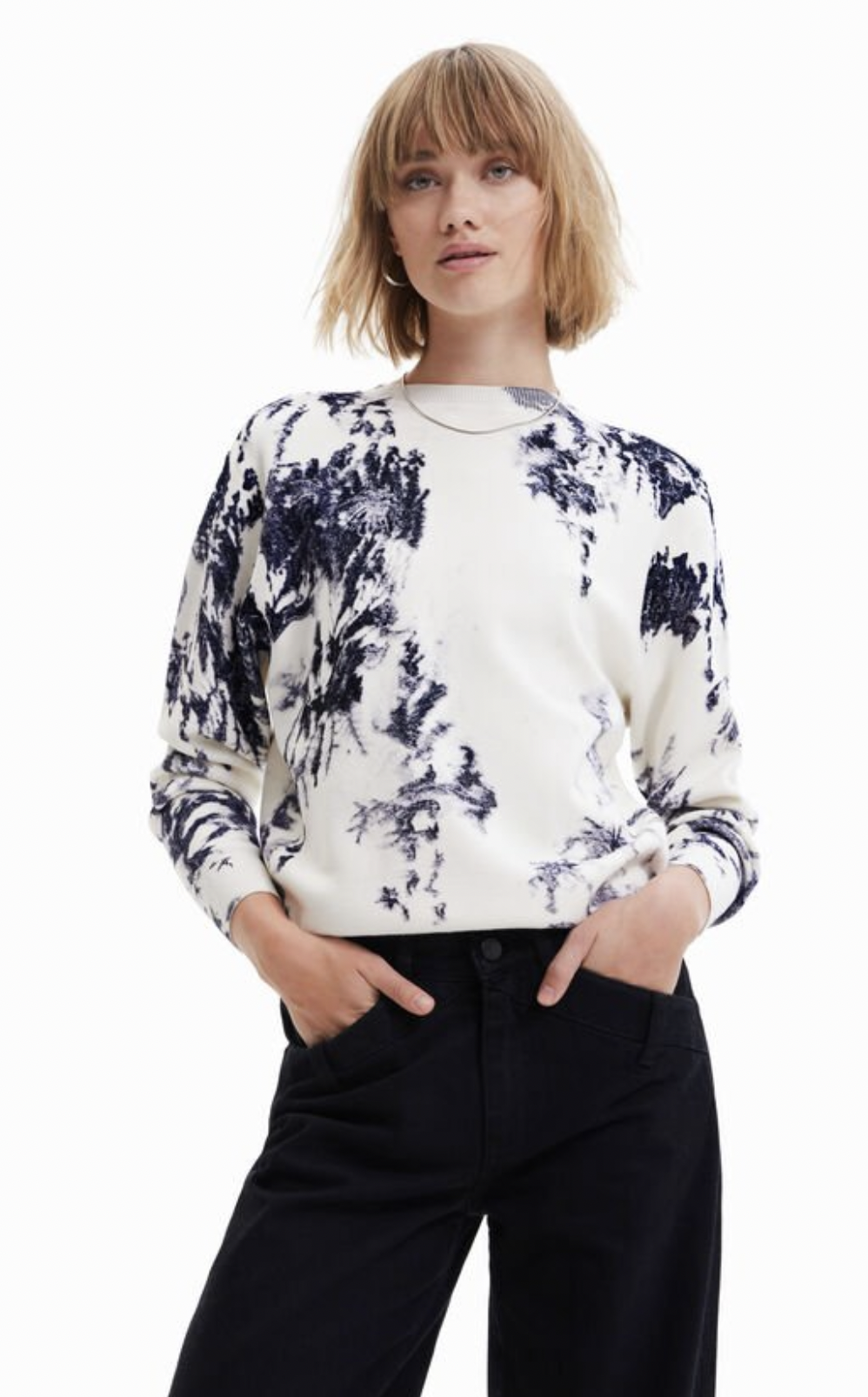 DETOJF16 Leaf Print Jumper - FLEA