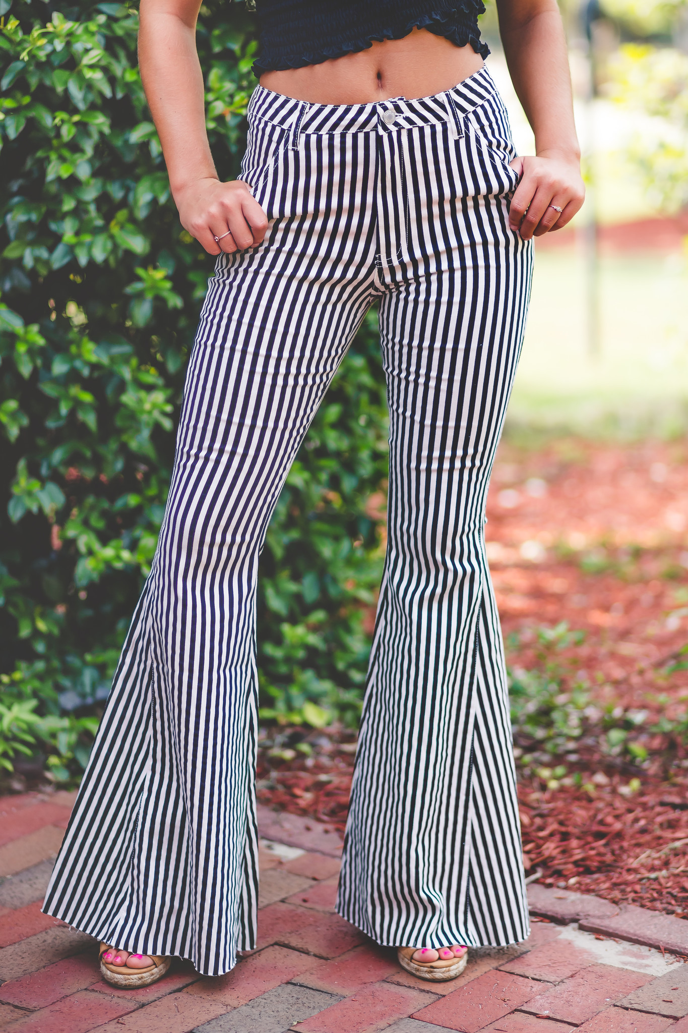bell bottom striped pants