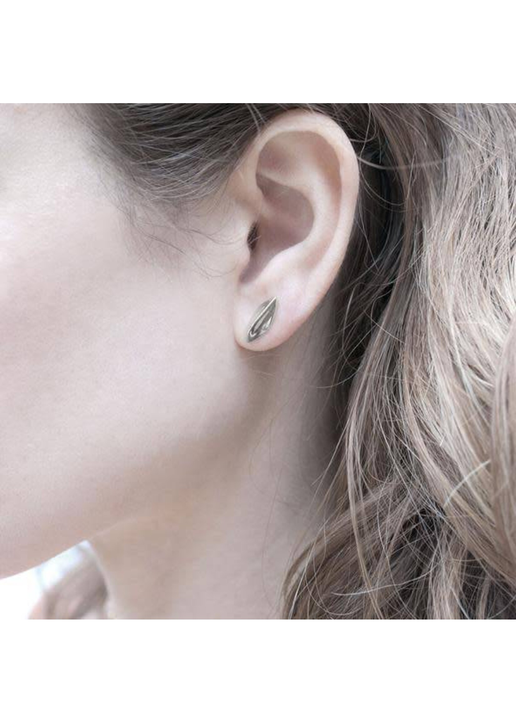 Rahya Blackwell Silver Tide Stud Earrings