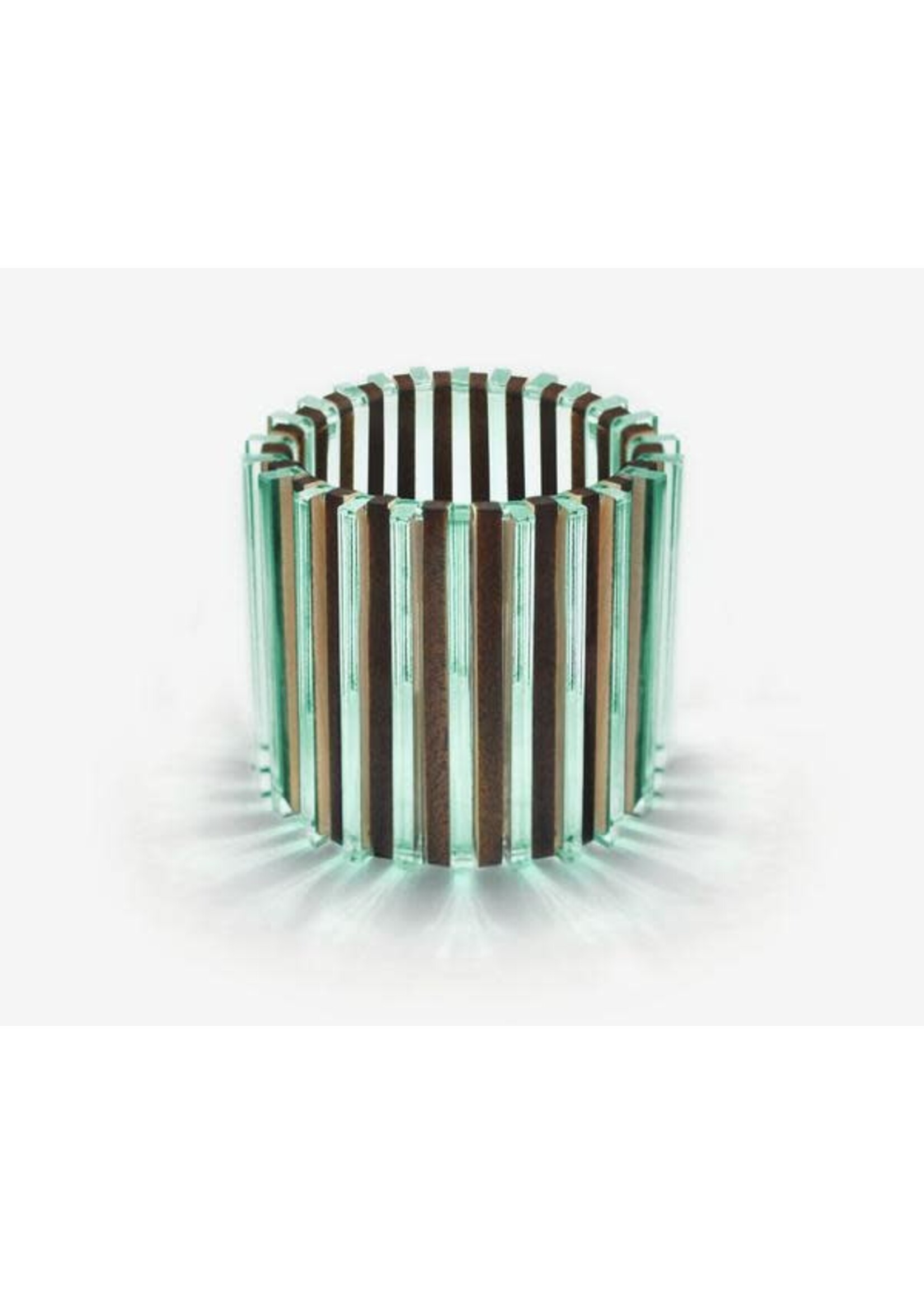 Kathleen Grebe Plank Bracelet - Wood & Glass Acrylic