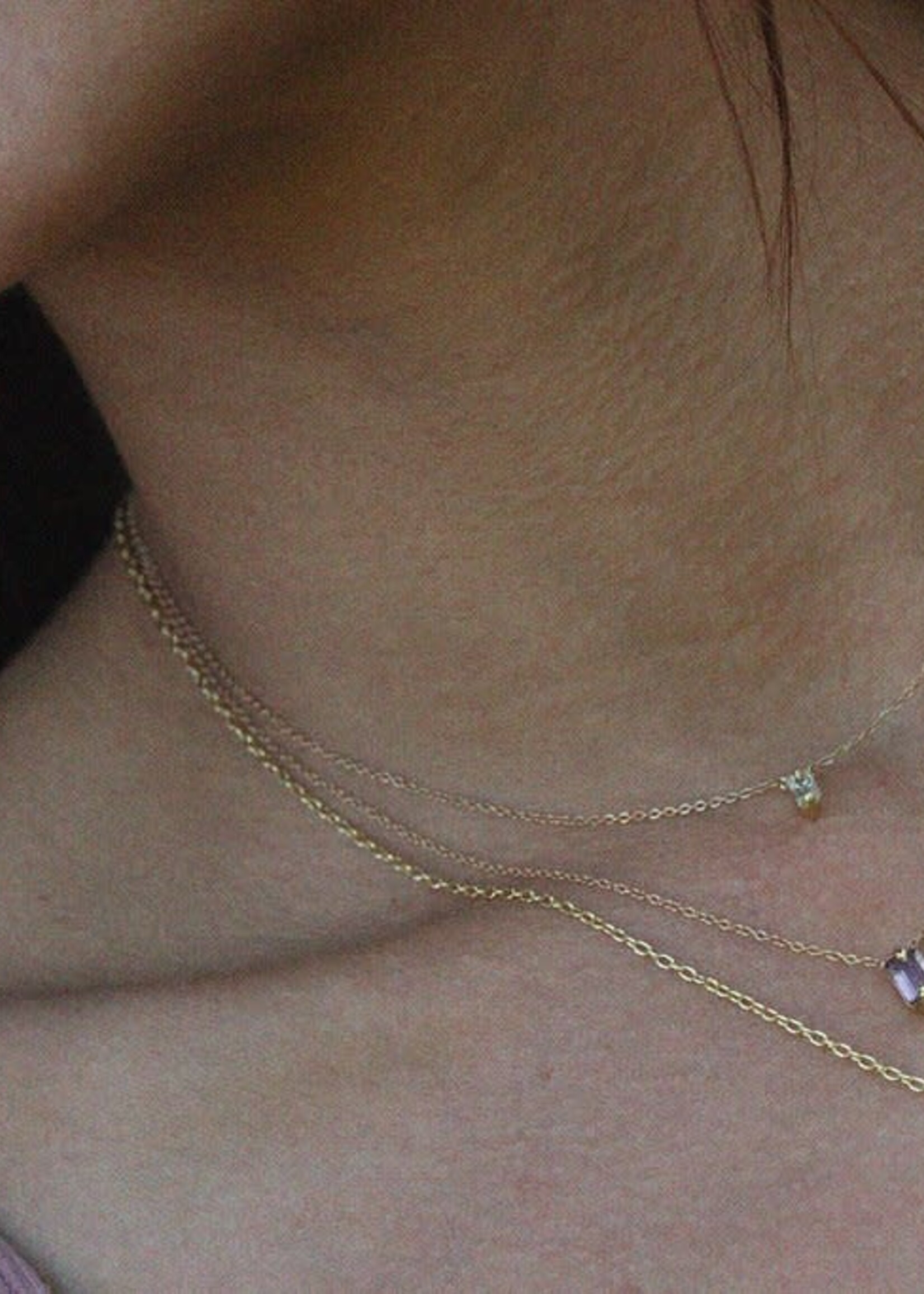 Katie Finn Gold Baguette Diamond Pendant