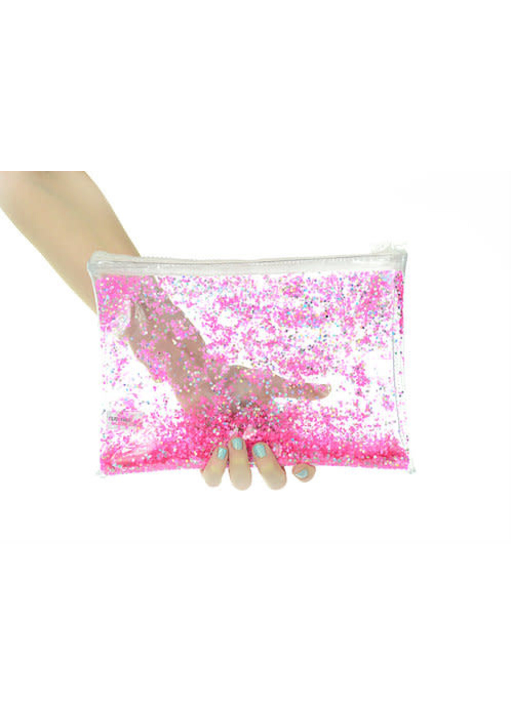Mariah Hodges Liquid Glitter Zip Clutch