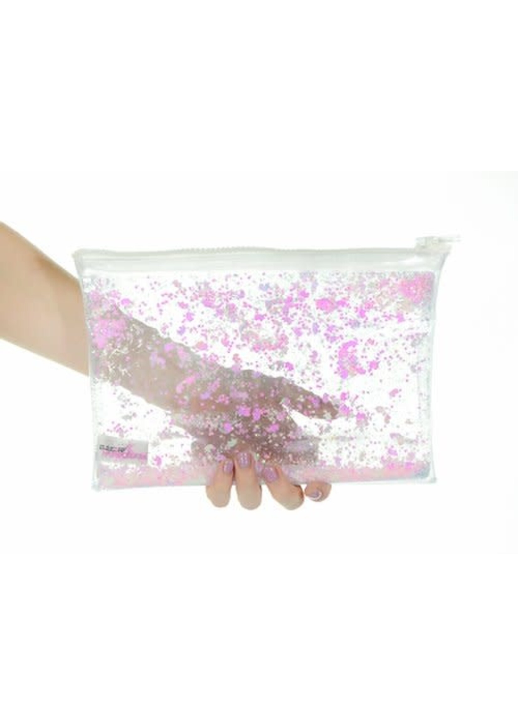 Mariah Hodges Liquid Glitter Zip Clutch